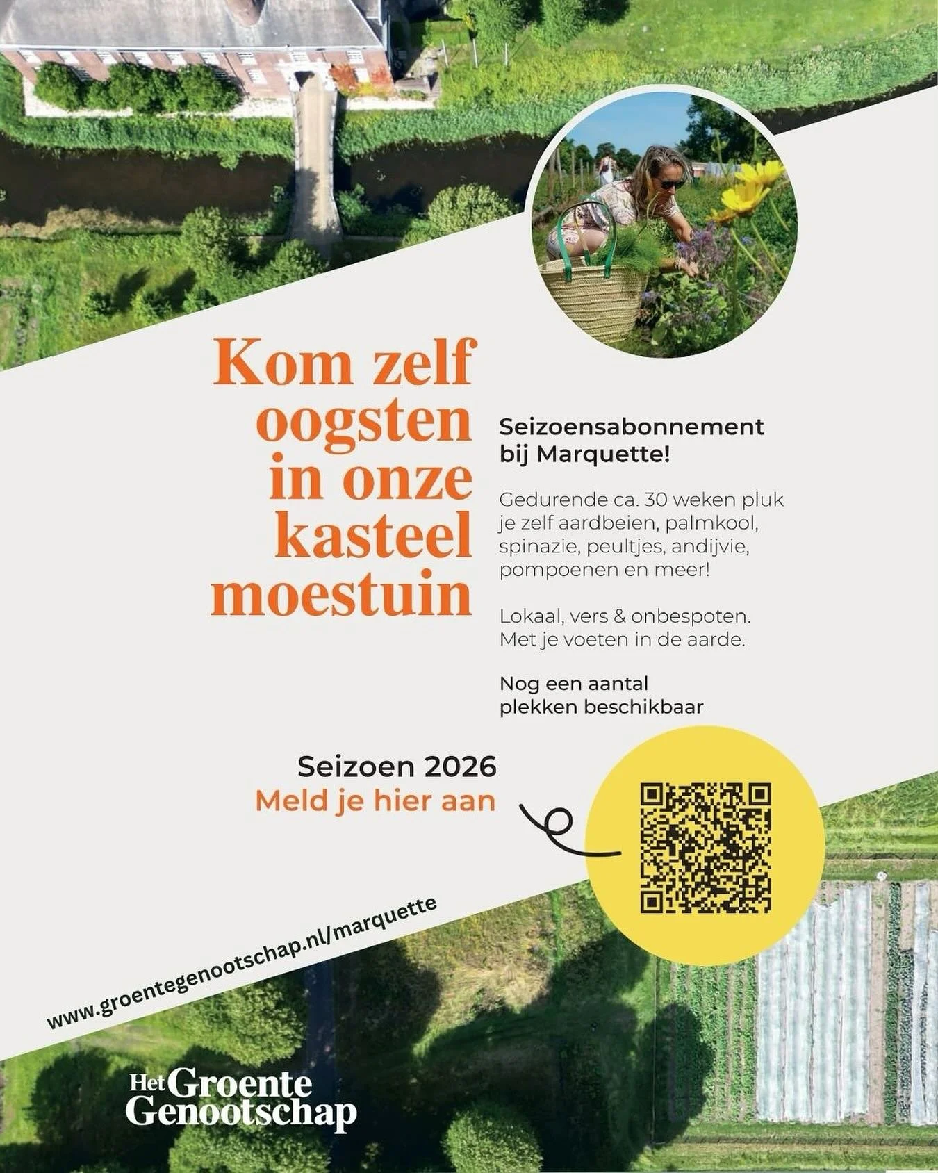 Kom zelf oogsten in de kasteelmoestuin

De kasteelmoestuin bij Marquette is al een geliefde plek voor veel Groente Genoten! En &hellip; we hebben nog plekken voor komend seizoen! 

Hier kun je zo&rsquo;n 30 weken lang zelf oogsten: 🍓 aardbeien 🌱 sp