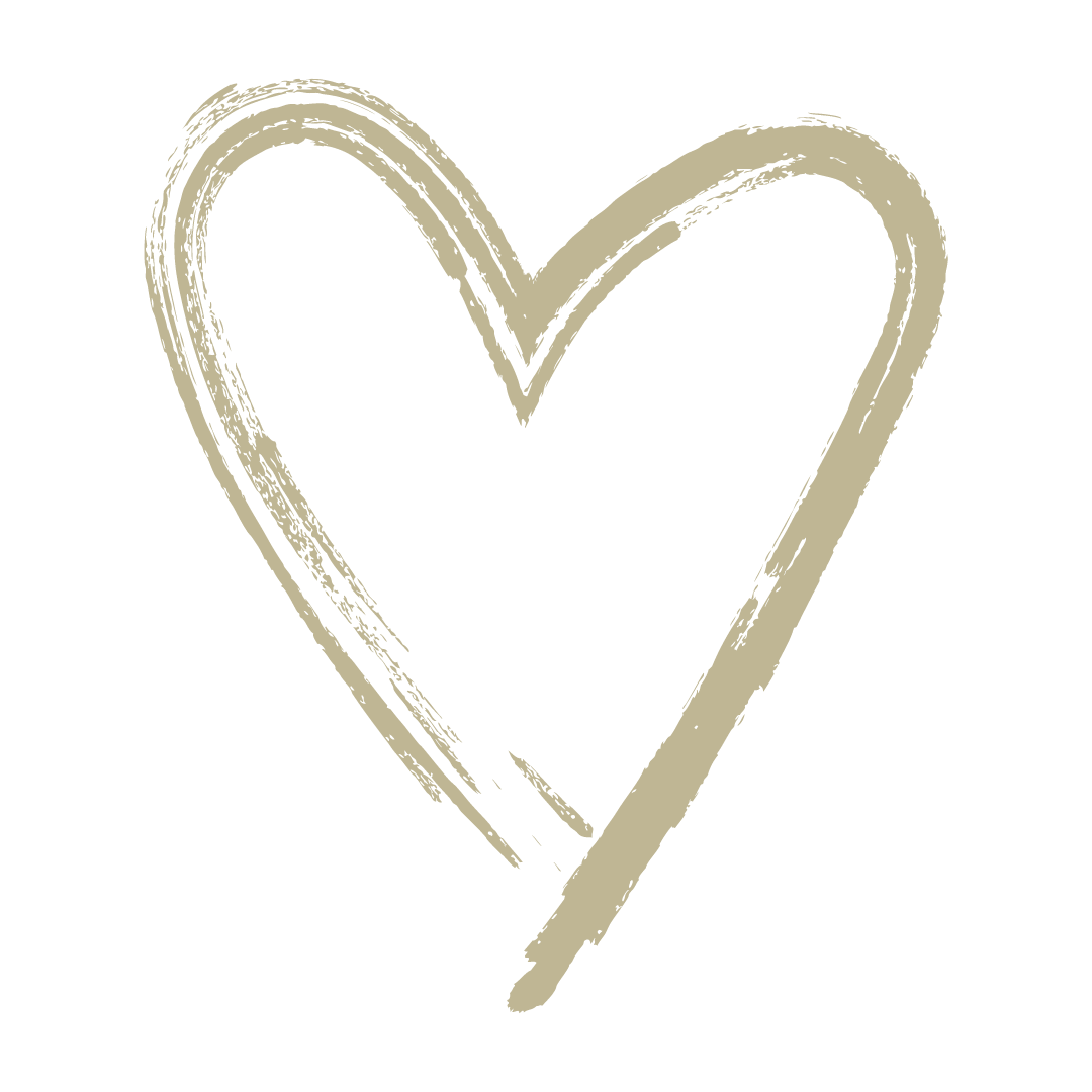 Hand-drawn heart illustration with brush stroke effect on black background.