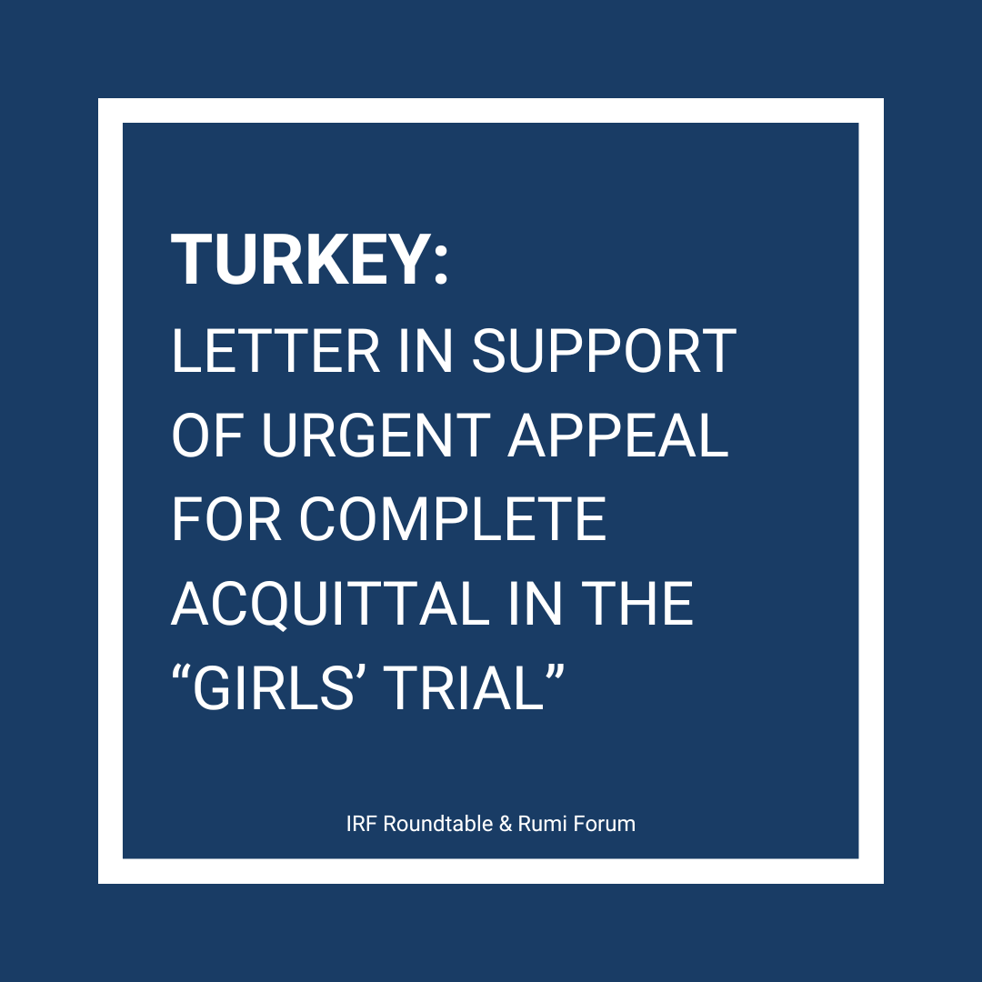 Letter in Support of Urgent Appeal for Complete Acquittal in the “Girls’ Trial”