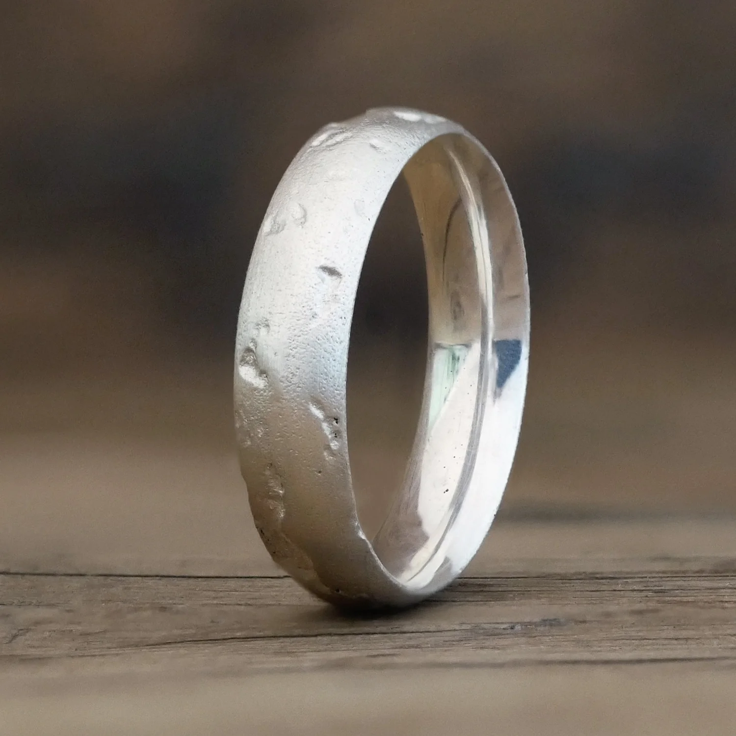 Silver Sand Cast Ring — Shiruba Tree Handmade Rings - Main Image