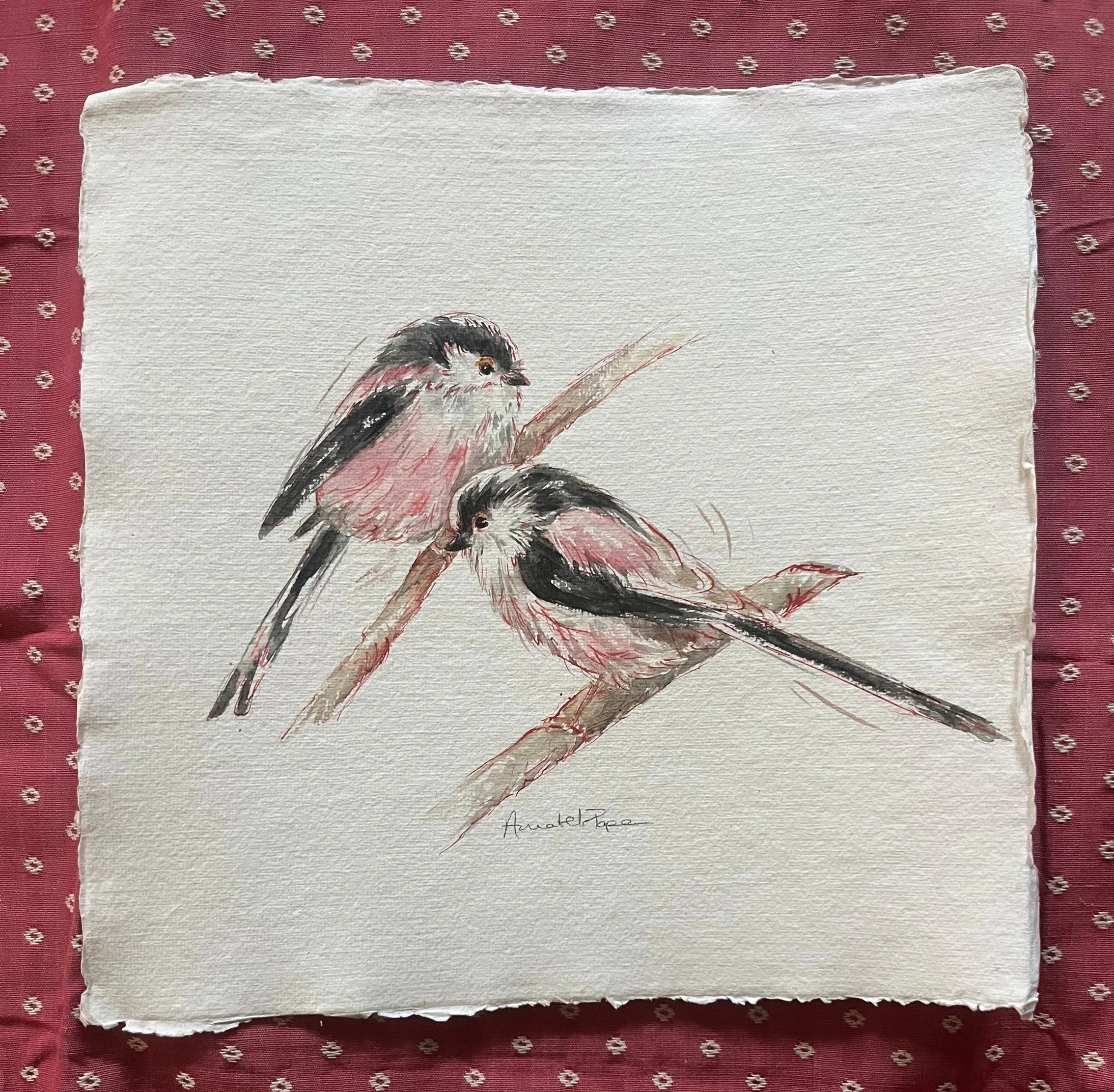'Chatting away' - Pen and watercolour - 30 x 30cm - £250