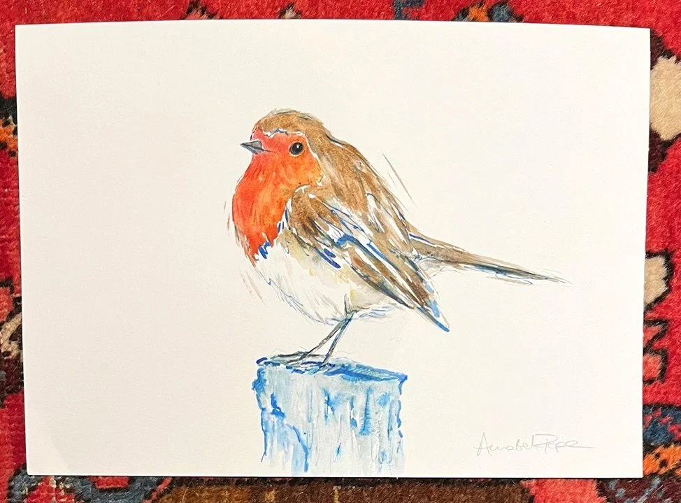 'On my perch' 21 x 30cm £250 Pen and watercolour 