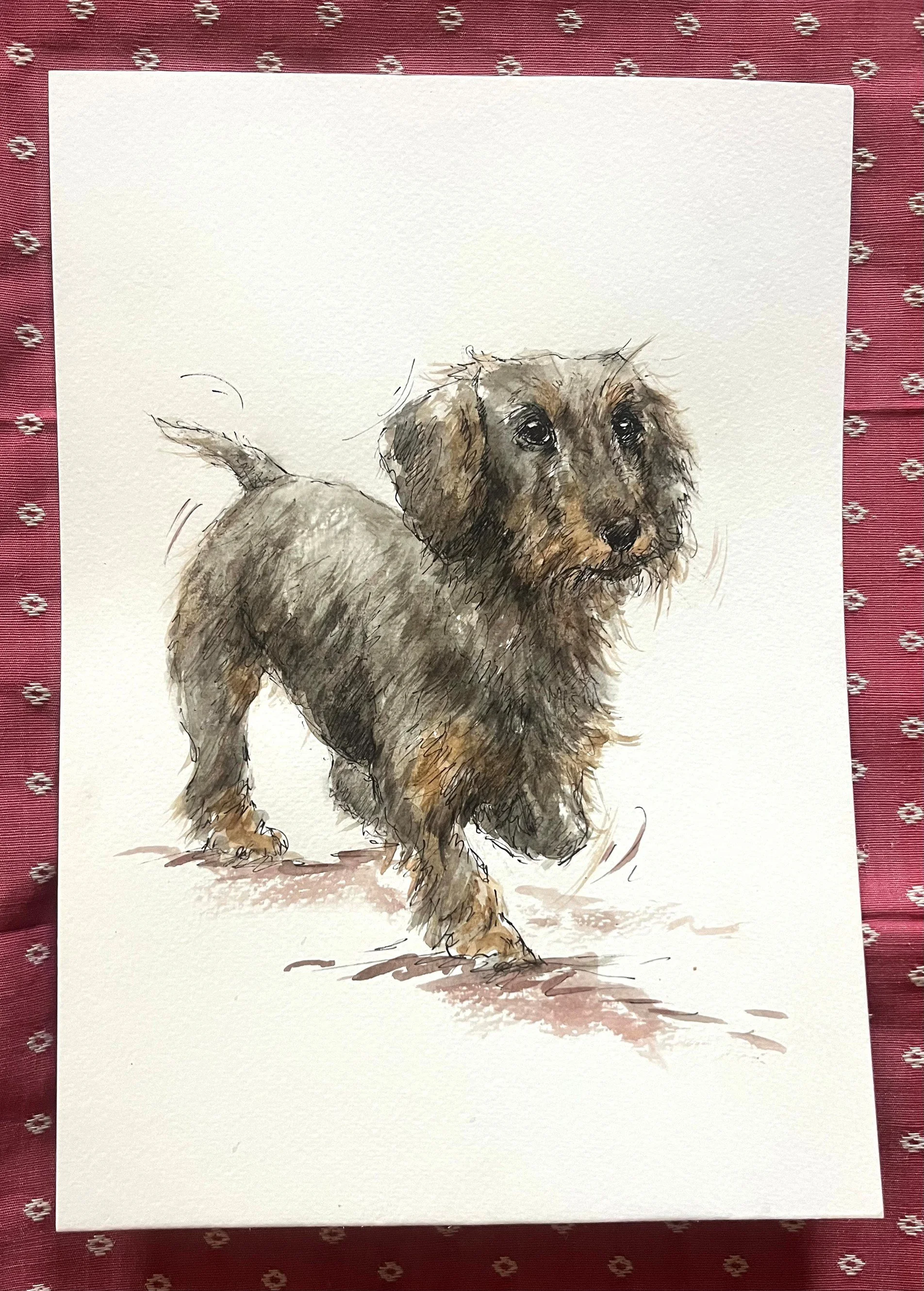 'I'm ready!' Pen and watercolour 21 x 30cm - £240