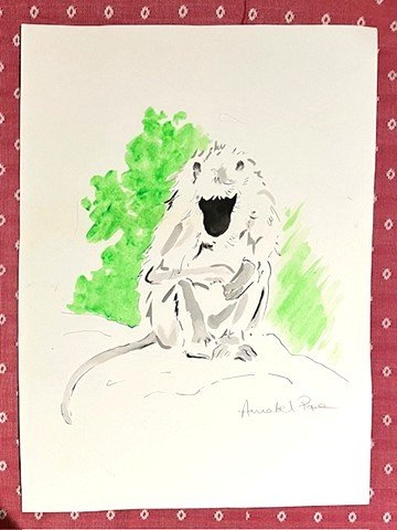'Top spot' Pen and watercolour - 30 x 25cm - £195
