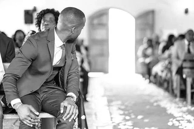 Despite one massive storm, and some incredibly strong winds, nothing could takeaway from the awesomeness which was T&T's wedding! - Tony sitting in anticipation for his future wife to enter. 🙃

Venue: Glenburn Lodge And Spa 
#weddingday #wedding #en