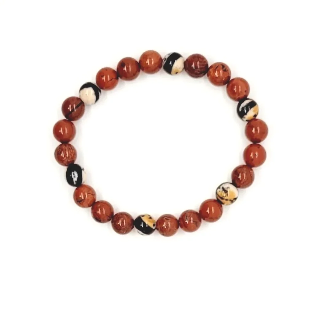 Red Jasper & Granite Elegance Bracelet