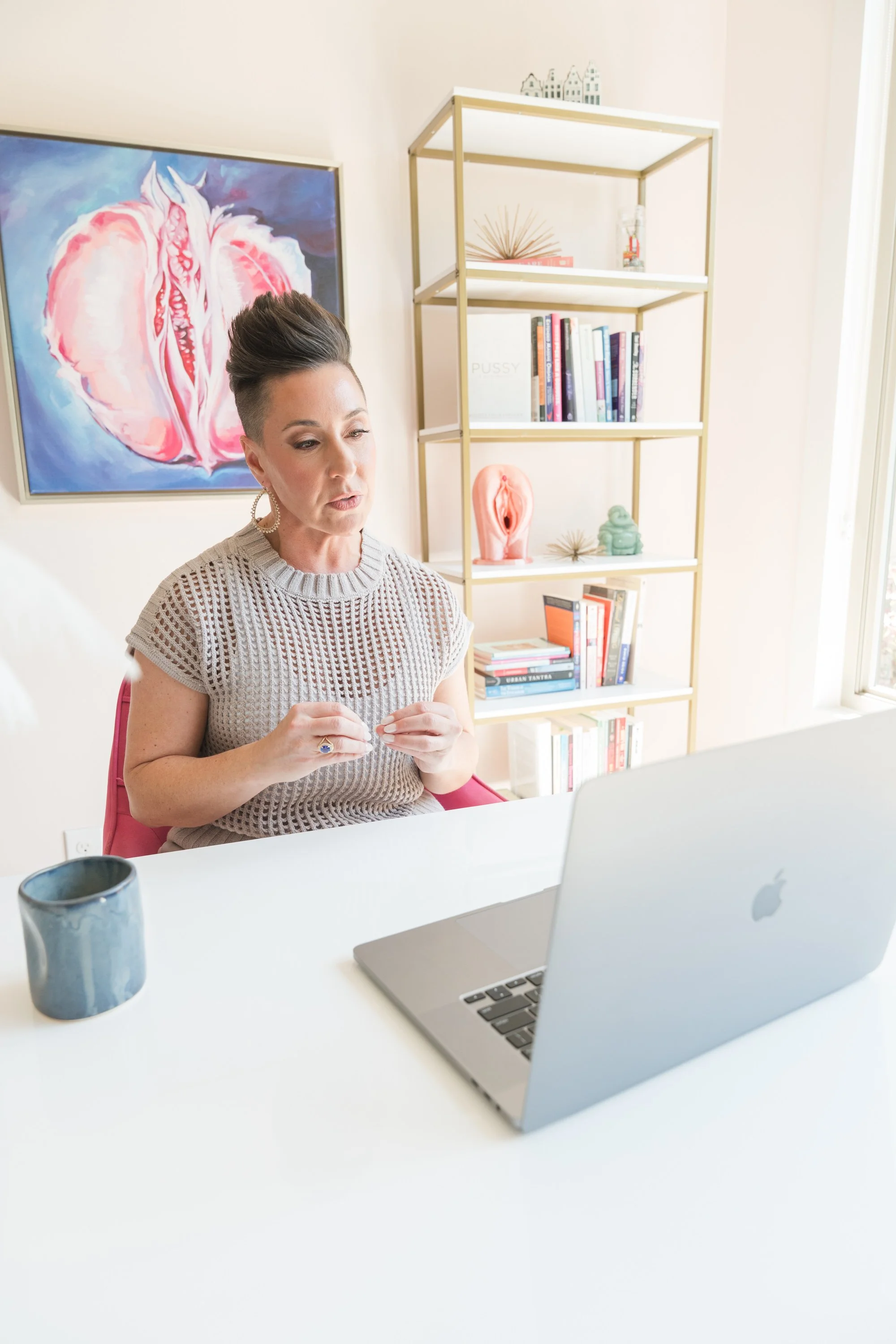 Woman beginning her healing journey through 1:1 coaching with JenMG, sex and relationship coach, as an alternative to VIP retreats for divorced women.