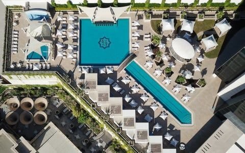 Escape to Dubai's Sofitel The Obelisk for a luxurious day pass experience! 
Enjoy access to the hotel's pool and deck, including a restaurant, bar.
Located in the Wafi area, this 5-star hotel offers the perfect urban oasis to relax and recharge. Book