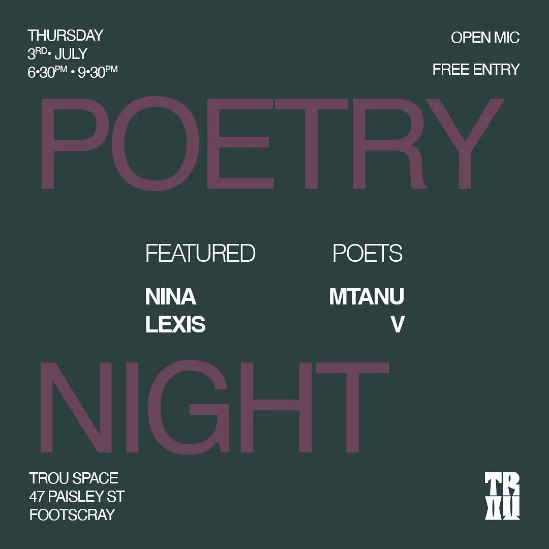 This Thursday night, July 3rd, we&rsquo;re back with another Poetry Night at the gallery featuring two of our O.G. poets, @lexisvhipoetry &amp; @bookworldofnina .
As always, it&rsquo;s an open mic.
So bring your poems, or just your ears and soak in a