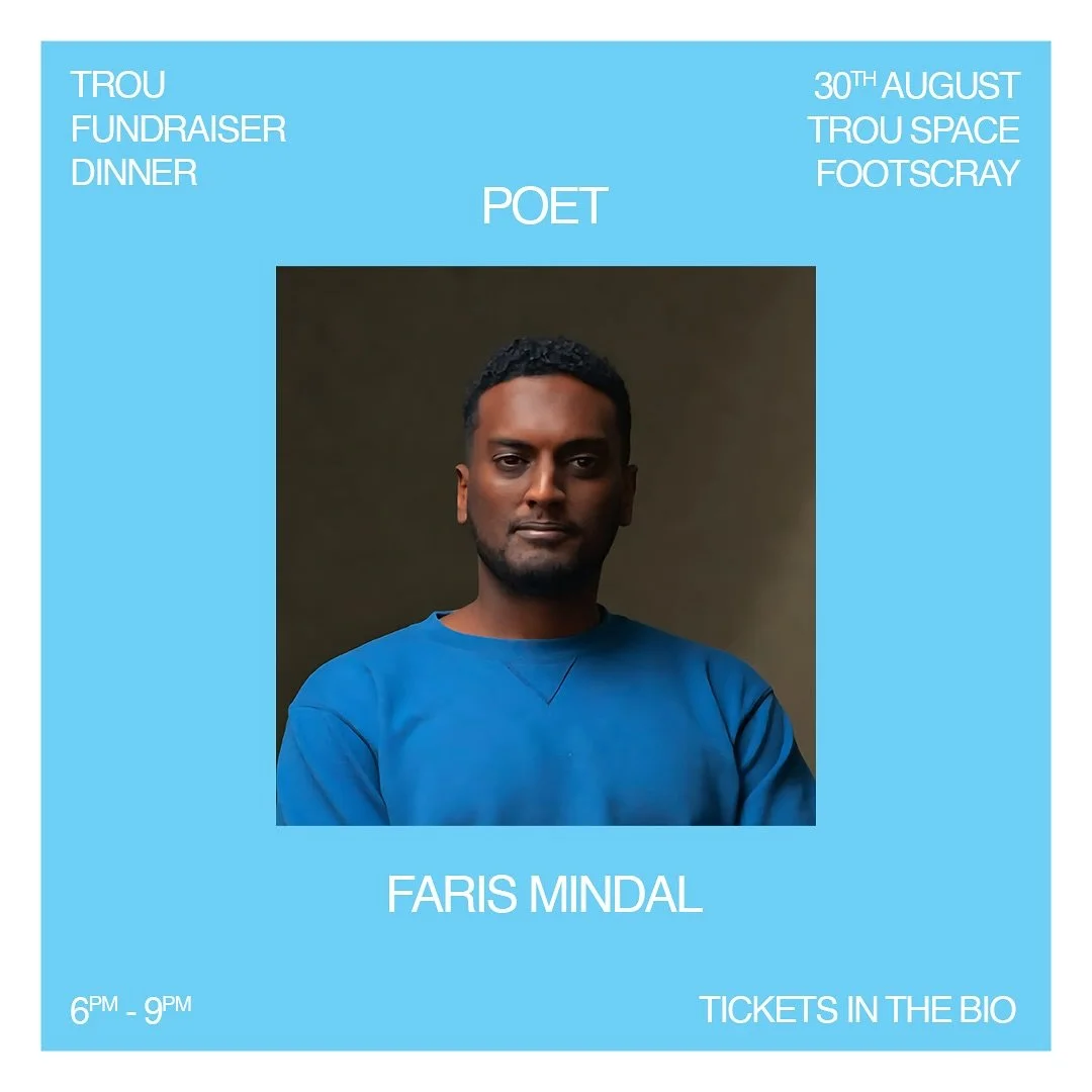 Meet The Artist Performing at our Fundraising Dinner on the 30th of August. 

Faris is a poet whose words echo across borders, weaving together the richness of his Eritrean and Sudanese heritage. Through his poetry, he explores themes of unity, belon