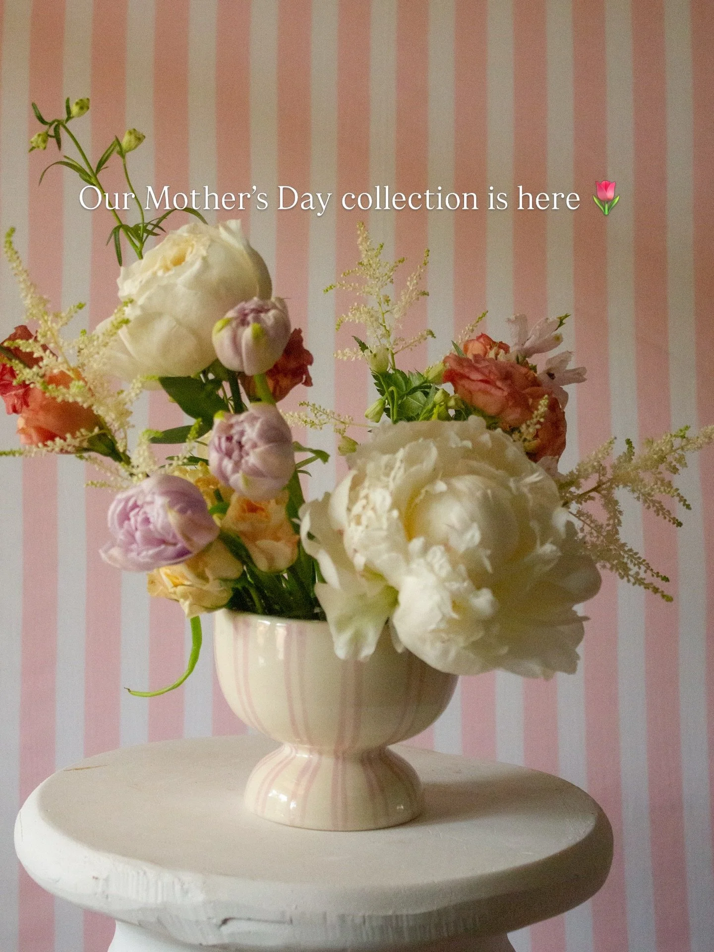 Meet our Mother&rsquo;s Day collection, San Angelo. 🌸

Every arrangement is designed in our studio using the best seasonal blooms available &mdash; peonies, tulips, ranunculus, the good stuff. Each one is designer&rsquo;s choice, made with intention