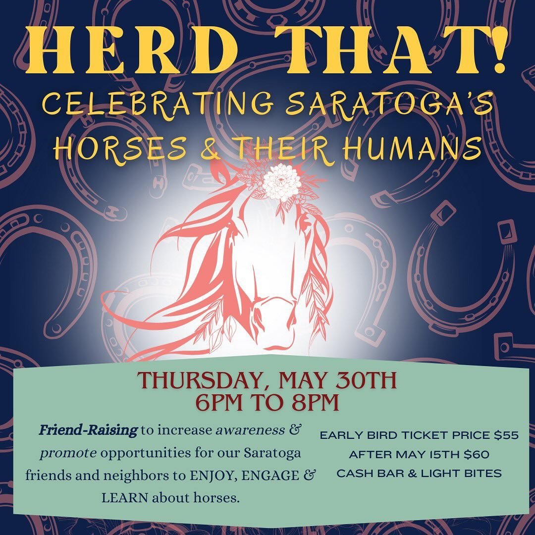 Herd That! Celebrating Saratoga&rsquo;s Horses &amp; Their Humans! 🐴

Join us Thursday, May 30th at @thesaratogawinery from 6pm to 8pm to MEET, LEARN &amp; ENGAGE with all of the different programs and opportunities that connect horses with humans. 