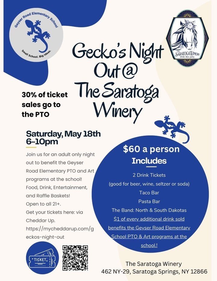 We are so excited to host an event near and dear to our owners, Annie &amp; Andrew! Annie is an active member of the PTO at Geyser Elementary and when they were looking for a local place to fundraise to support the PTO and Art programs at the school 