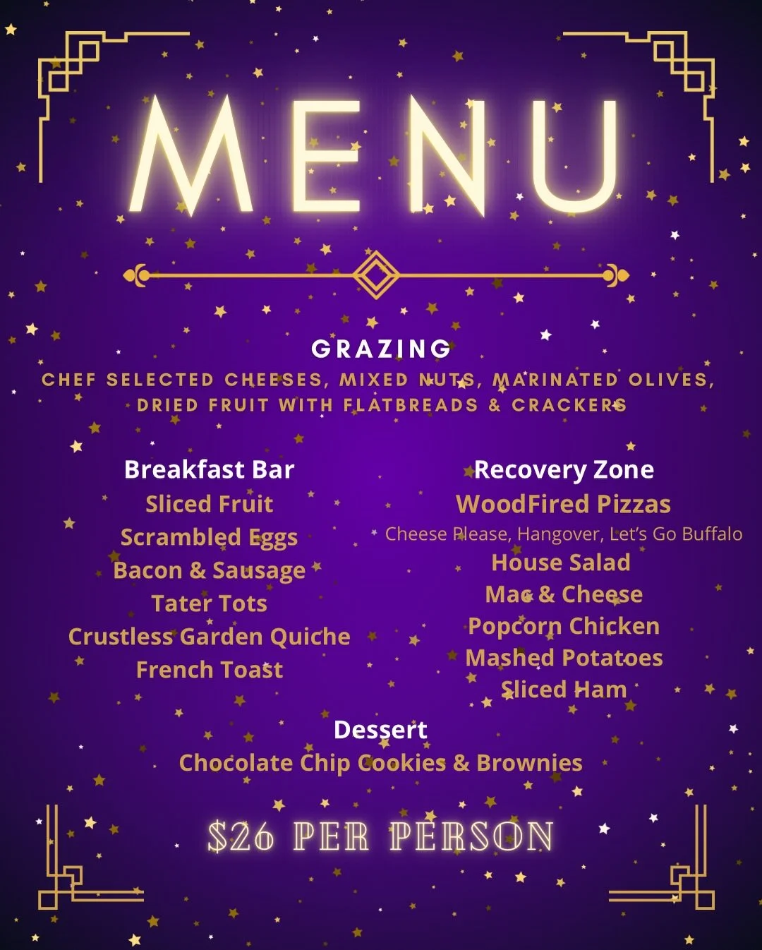 💫 Don't ring in the New Year without brunch plans! We've got limited spots left for a tasty and fun recovery meal! 

Make your reservation today on OpenTable or email reservations@thesaratogawinery.com