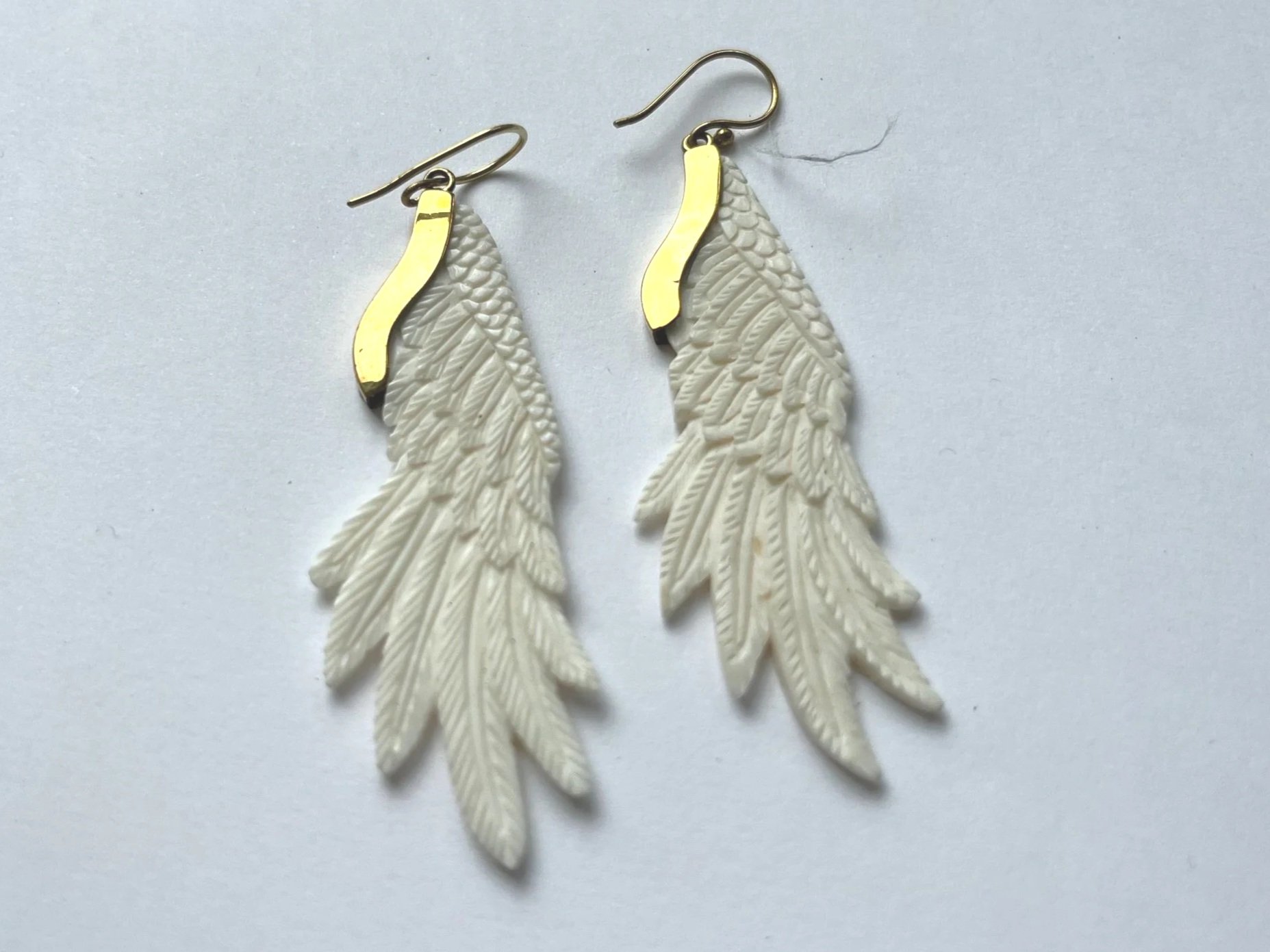 Handmade carved bone earrings - ethically made jewellery from our beautiful Balinese family artisans