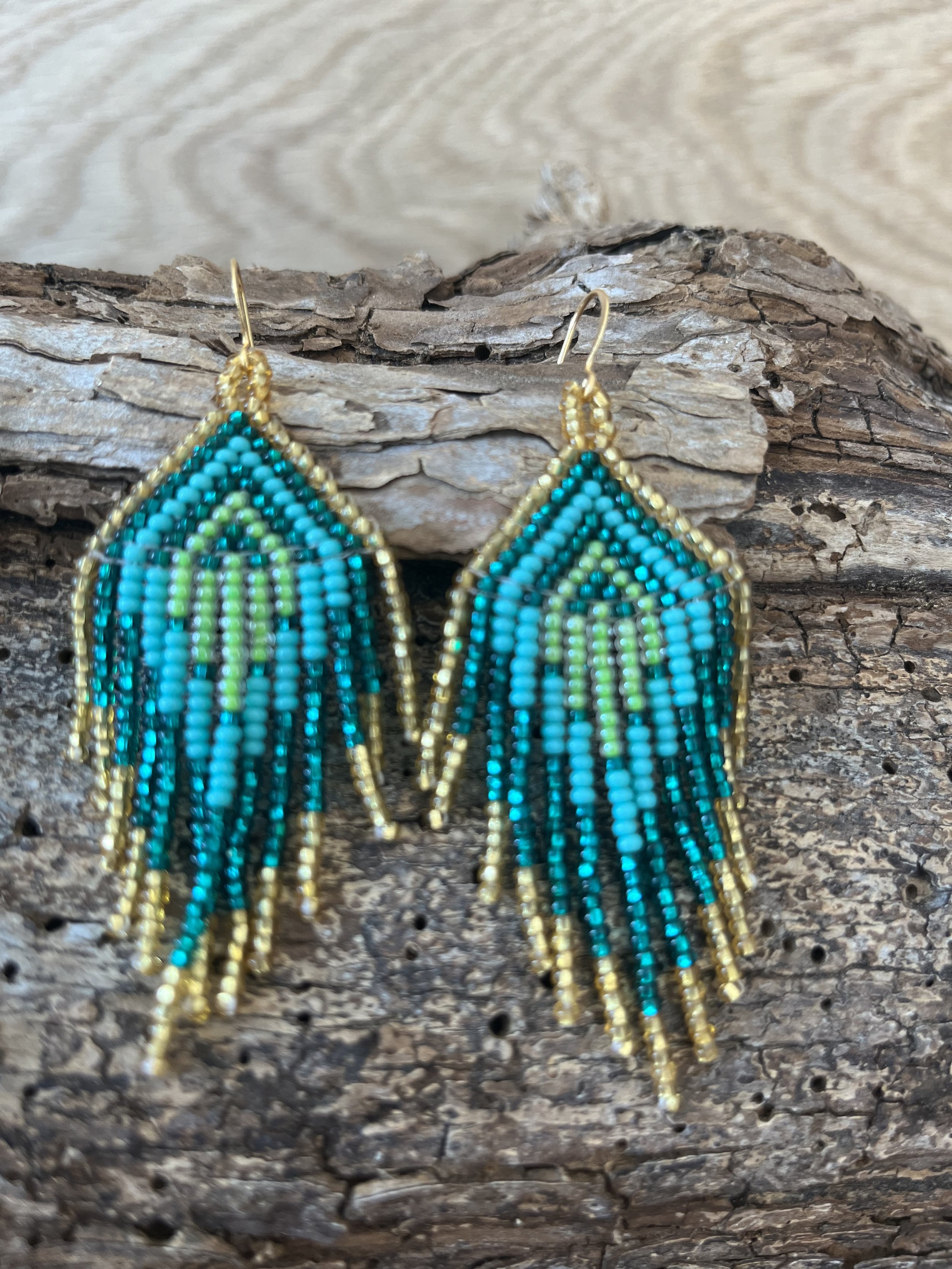OCEAN Turquoise Glass Beaded Earrings