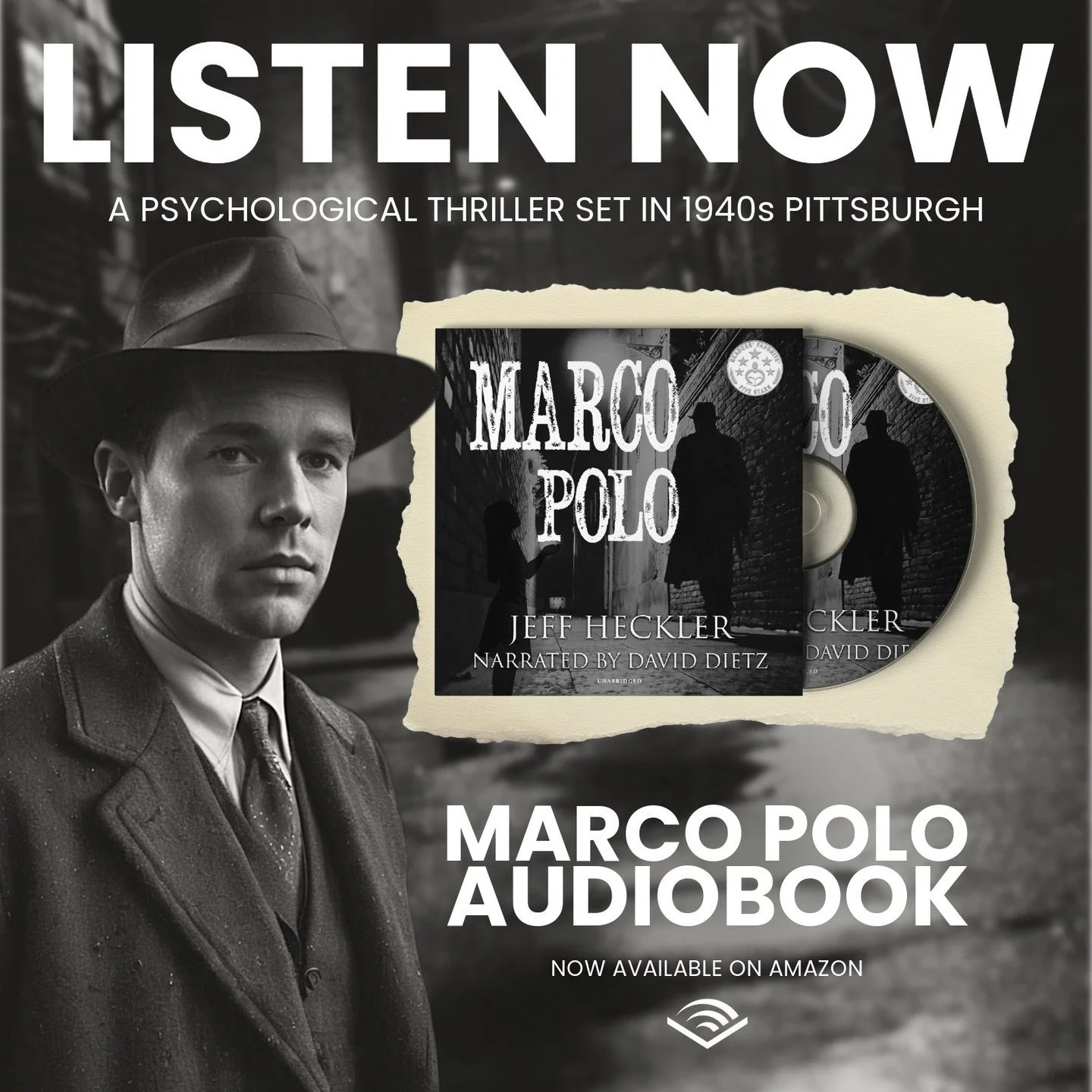 You can now listen to Marco Polo on Audible! Narrated by award-winning actor and producer David Dietz, dive into author Jeff Heckler's debut psychological thriller featuring a twist you never saw coming.

Listen today at the link in our Story!