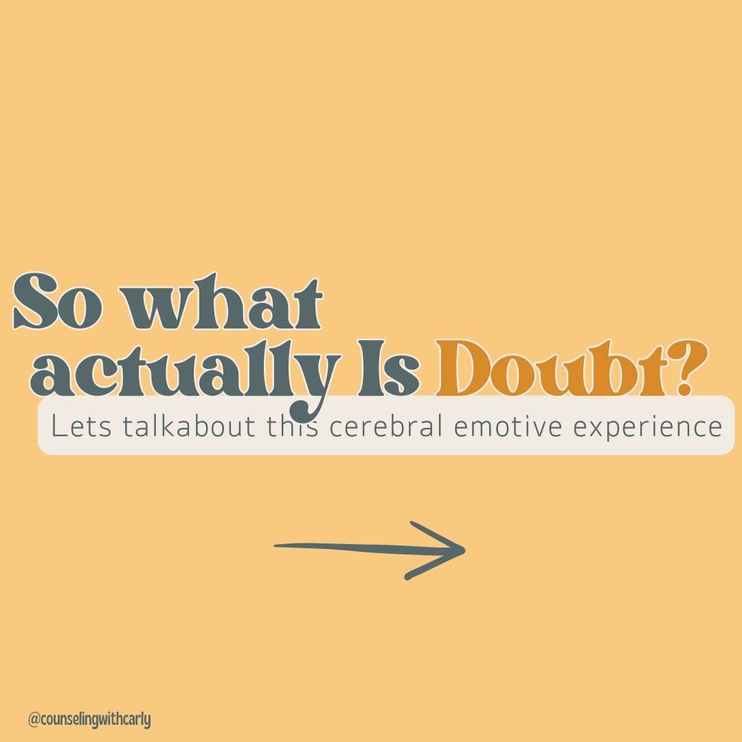If you haven't noticed my theme this month - its all about DOUBT. 

Its the core of any OCD and anxious spiral - even if the content seems extra extra EXTRA important. 

Understanding what doubt is, how it functions, its helpful and unhelpful charact
