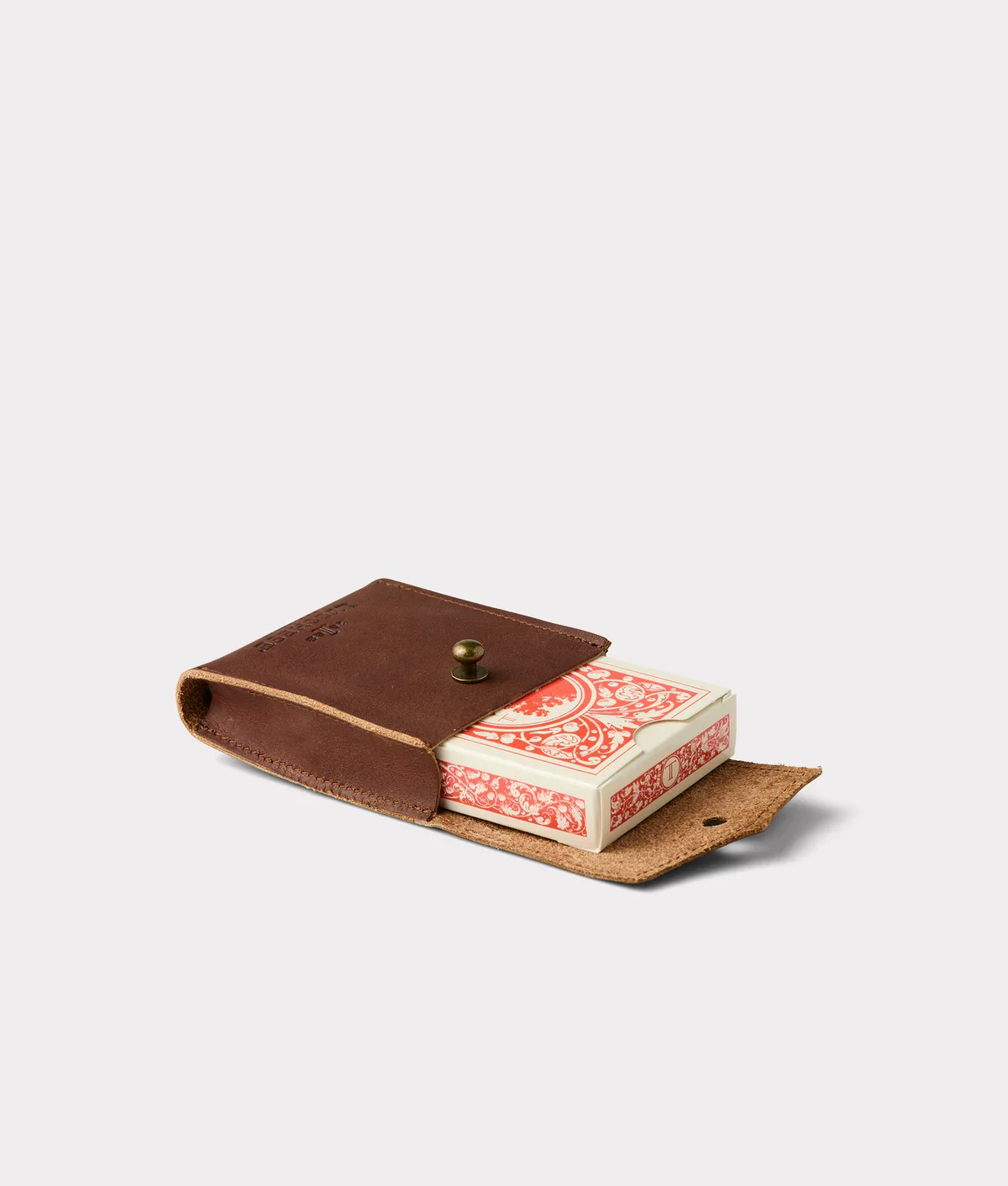 a photograph of a custom deck of cards made for Lucchese boot company