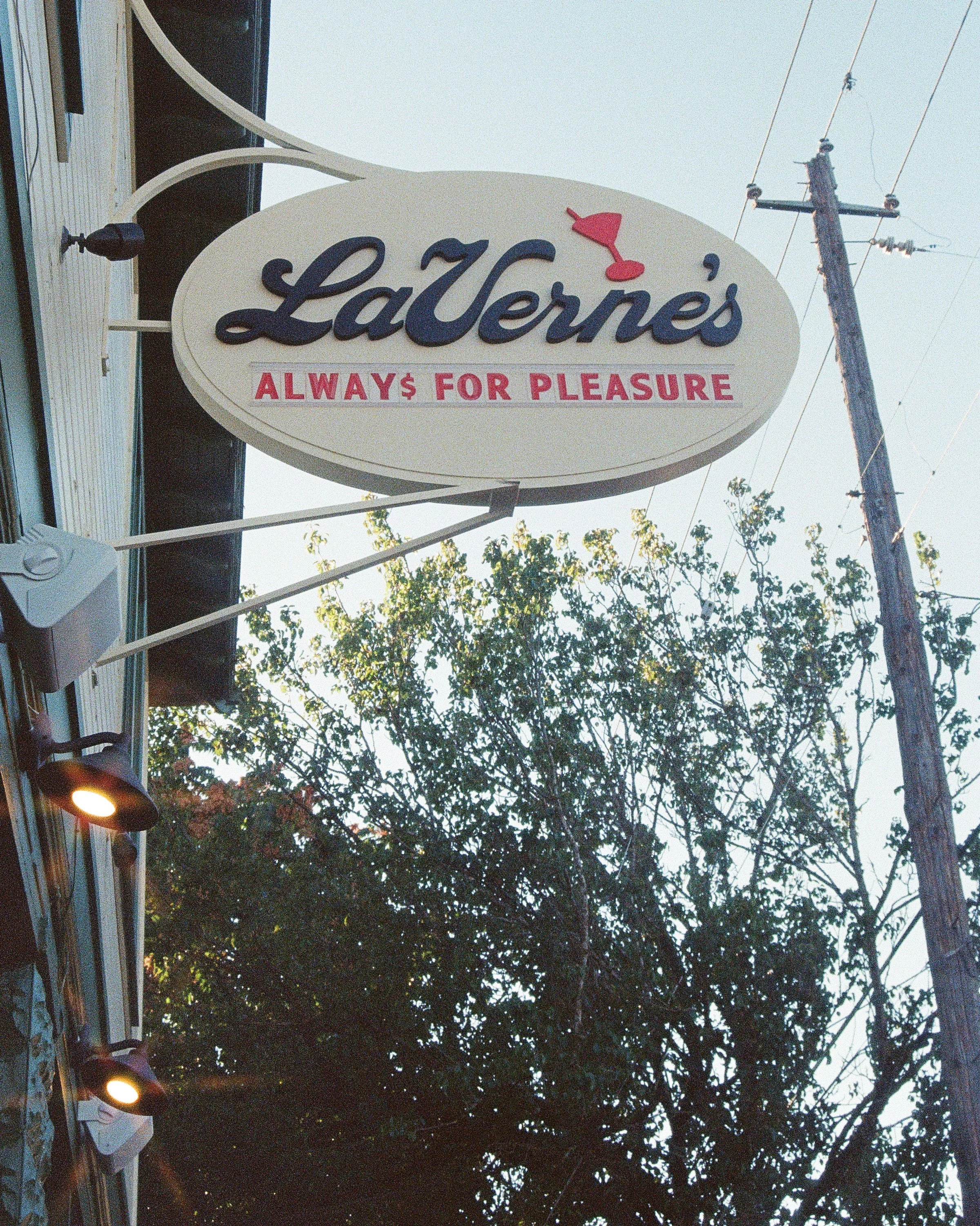 LaVerne's Portland bar and restaurant blade sign Always for Pleasure