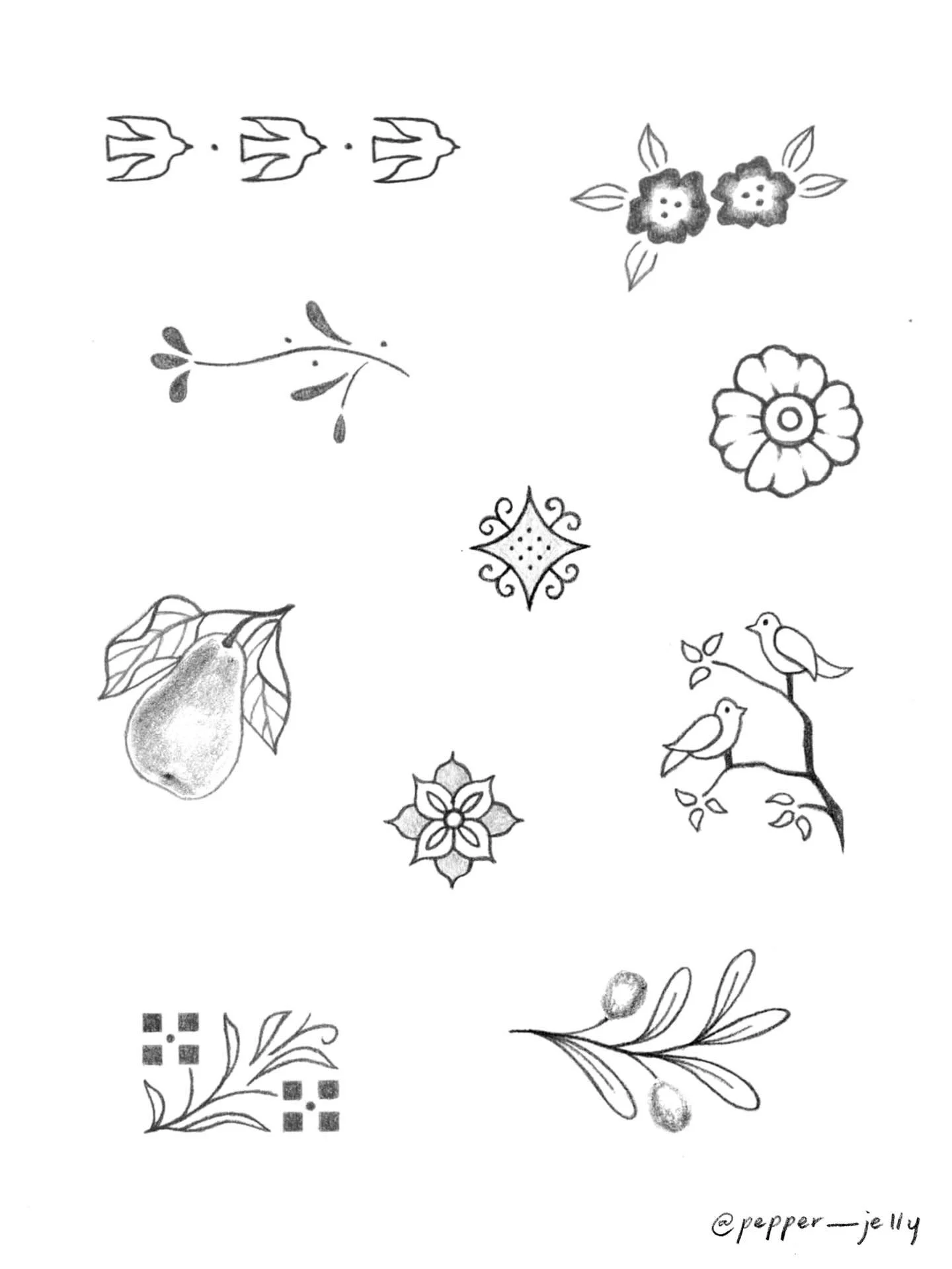 Flash for upcoming @tattletale_tattoo flash day this very Sunday ☺️
🕊️ Pieces priced at $100 ea, $20 of which will be donated to direct aid to families 🖤❤️💚 
Sign-ups to request a time slot are live via the 🔗 in my bio 🌻
🙋&zwj;♀️ Arm and leg pl