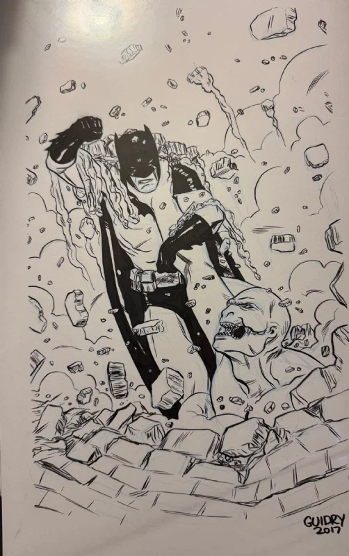 Batman vs Killer Croc by Gavin Guidry