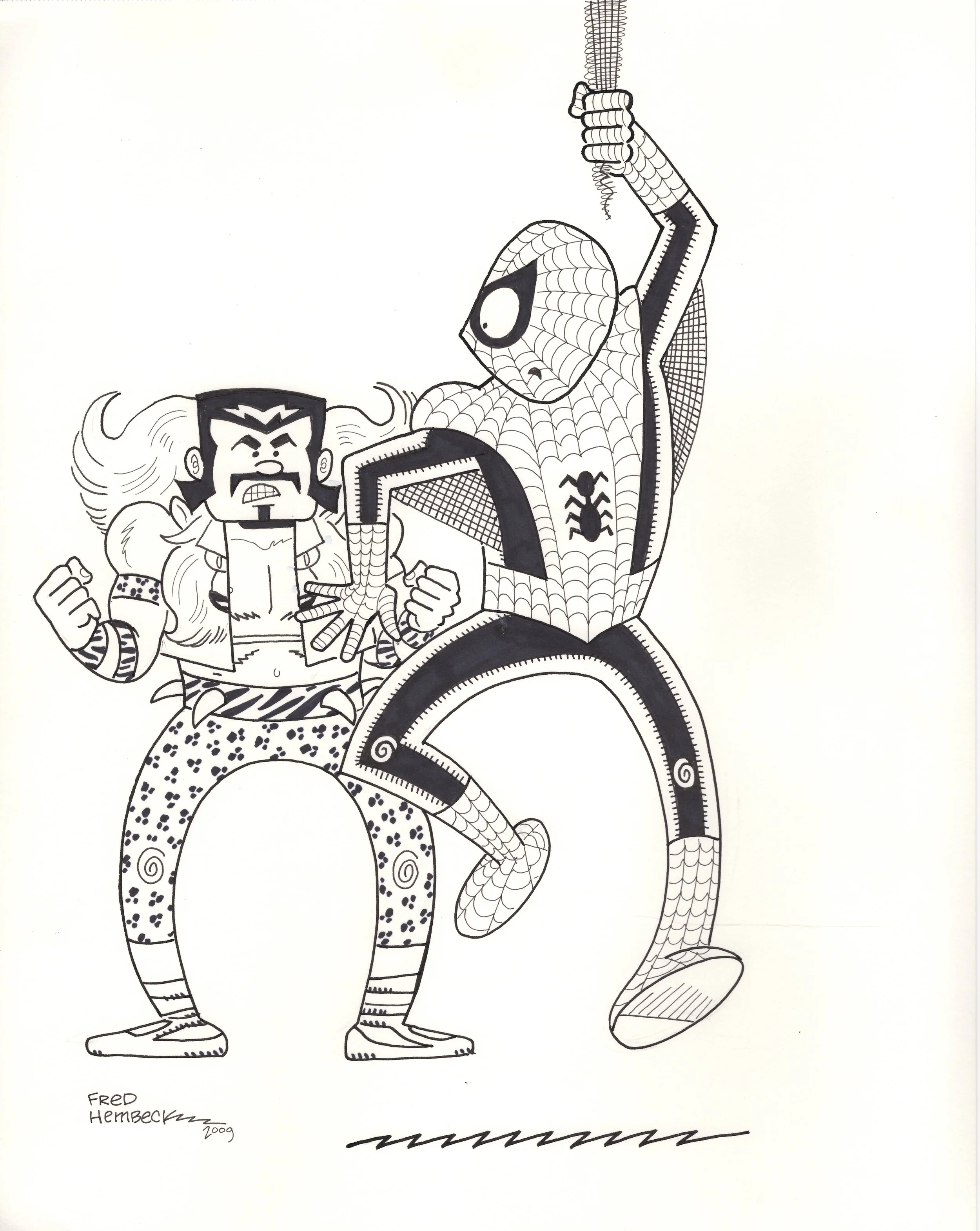 Spiderman & Kraven by Fred Hembeck- $300.JPG