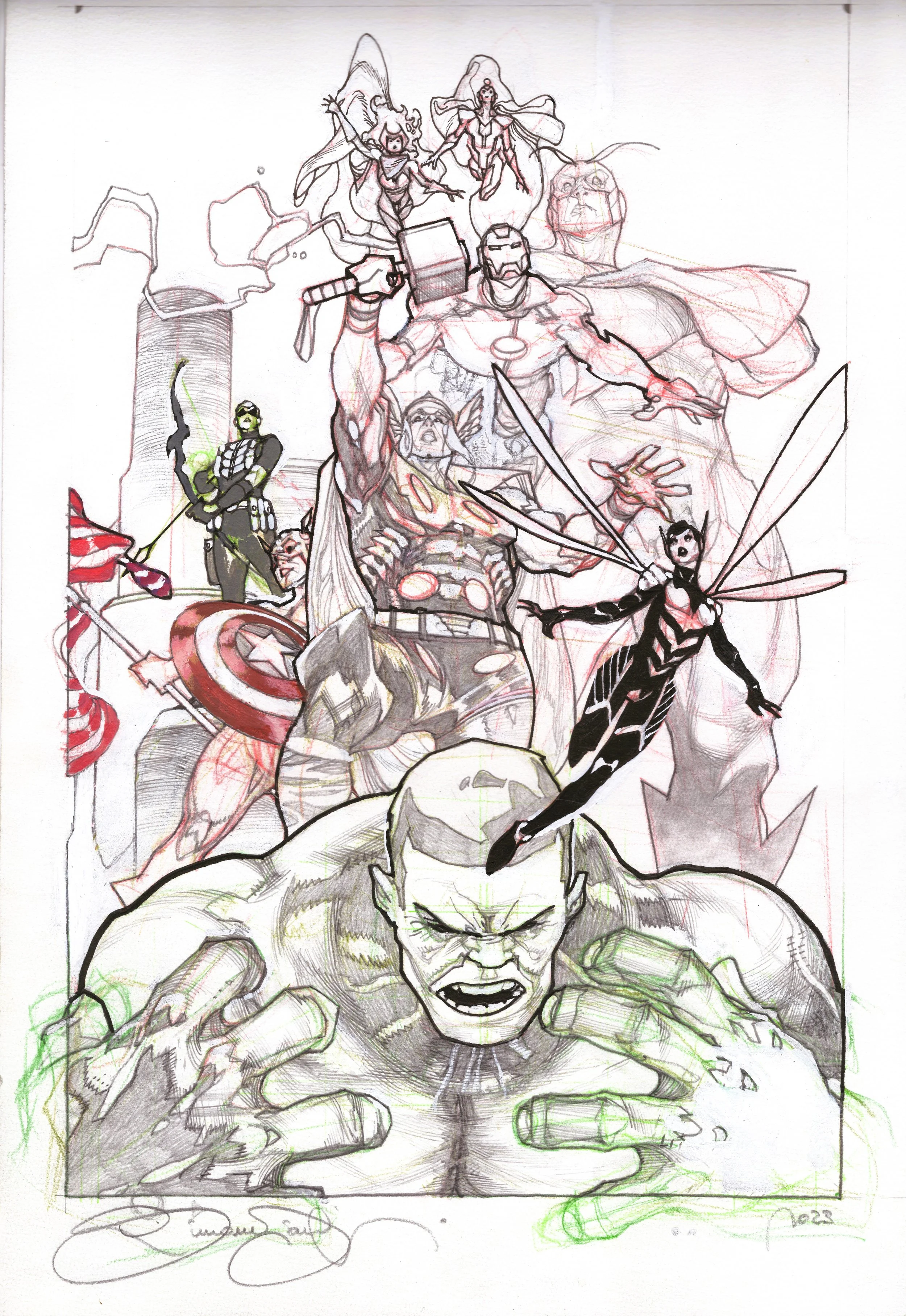 Avengers Twilight #1 cover preliminary art by Simone Bianchi