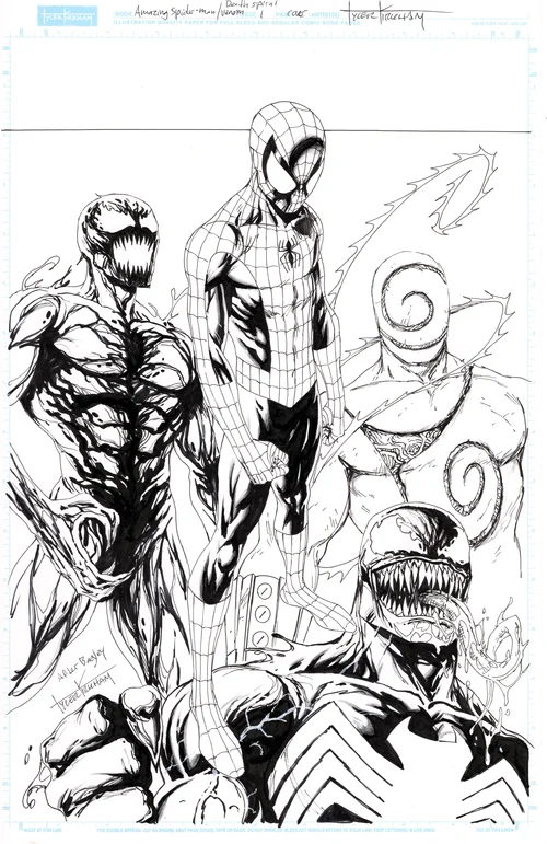 Amazing Spiderman & Venom #1 cover by Tyler Kirkham (after Bagley) | DiTullio Art Collective