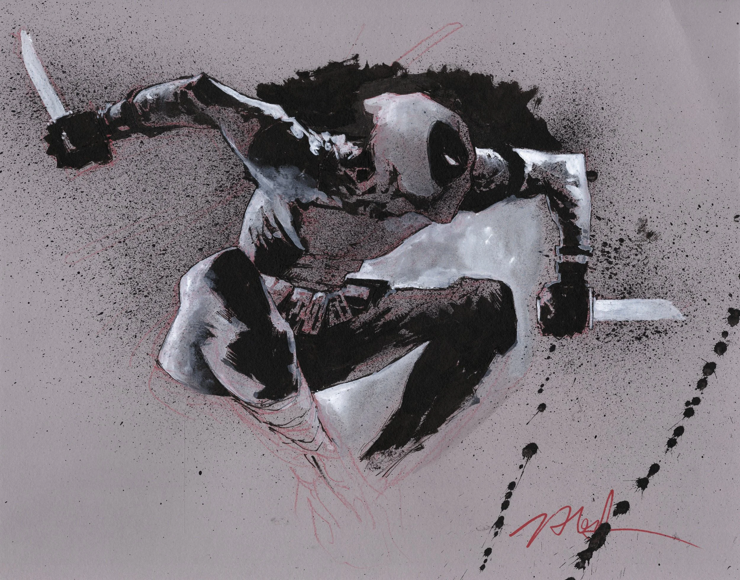 Deadpool mixed media by Jason Shawn Alexander.JPG