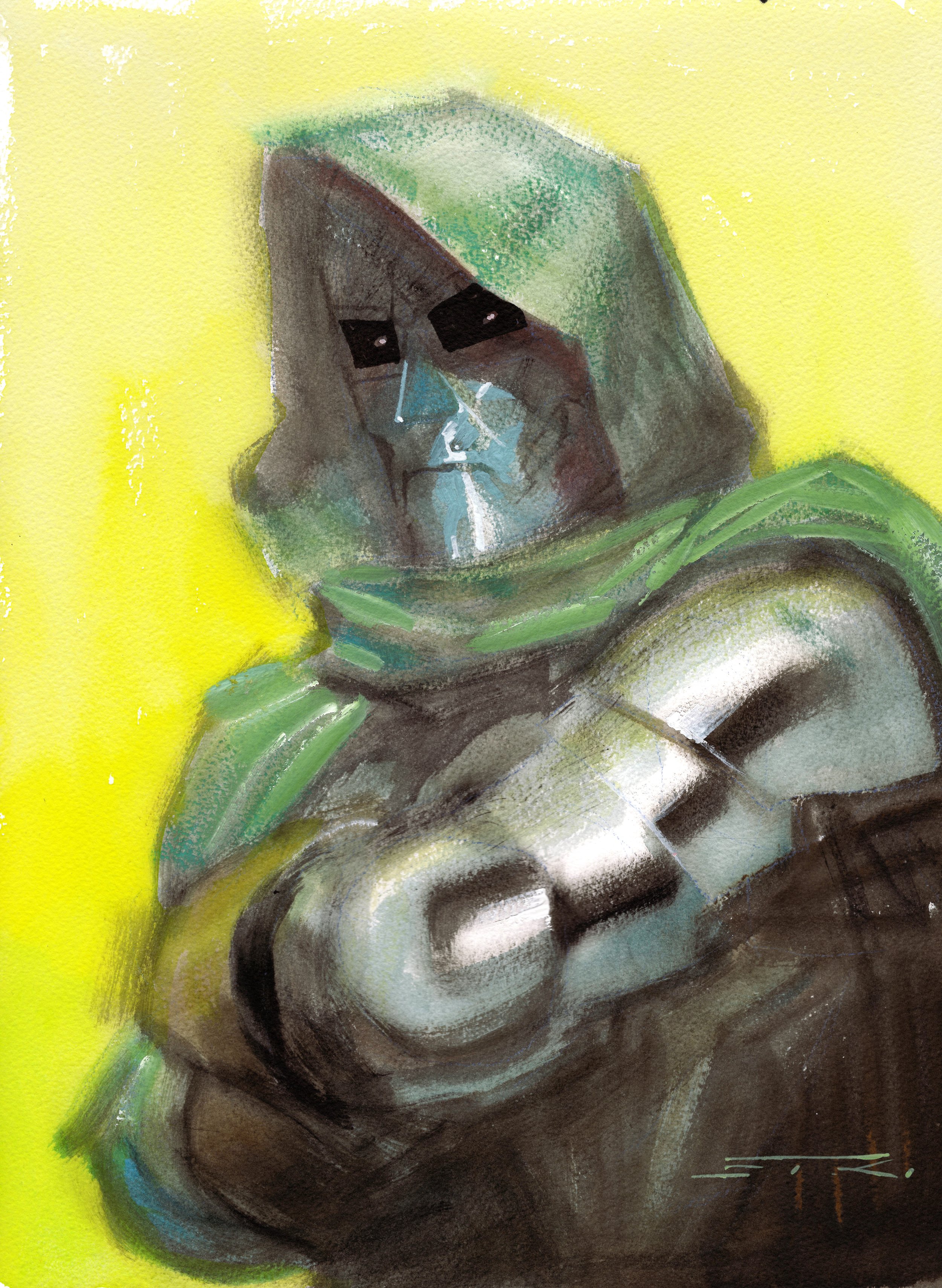 Doom arms crossed bust by Esad Ribic- $1200.JPG