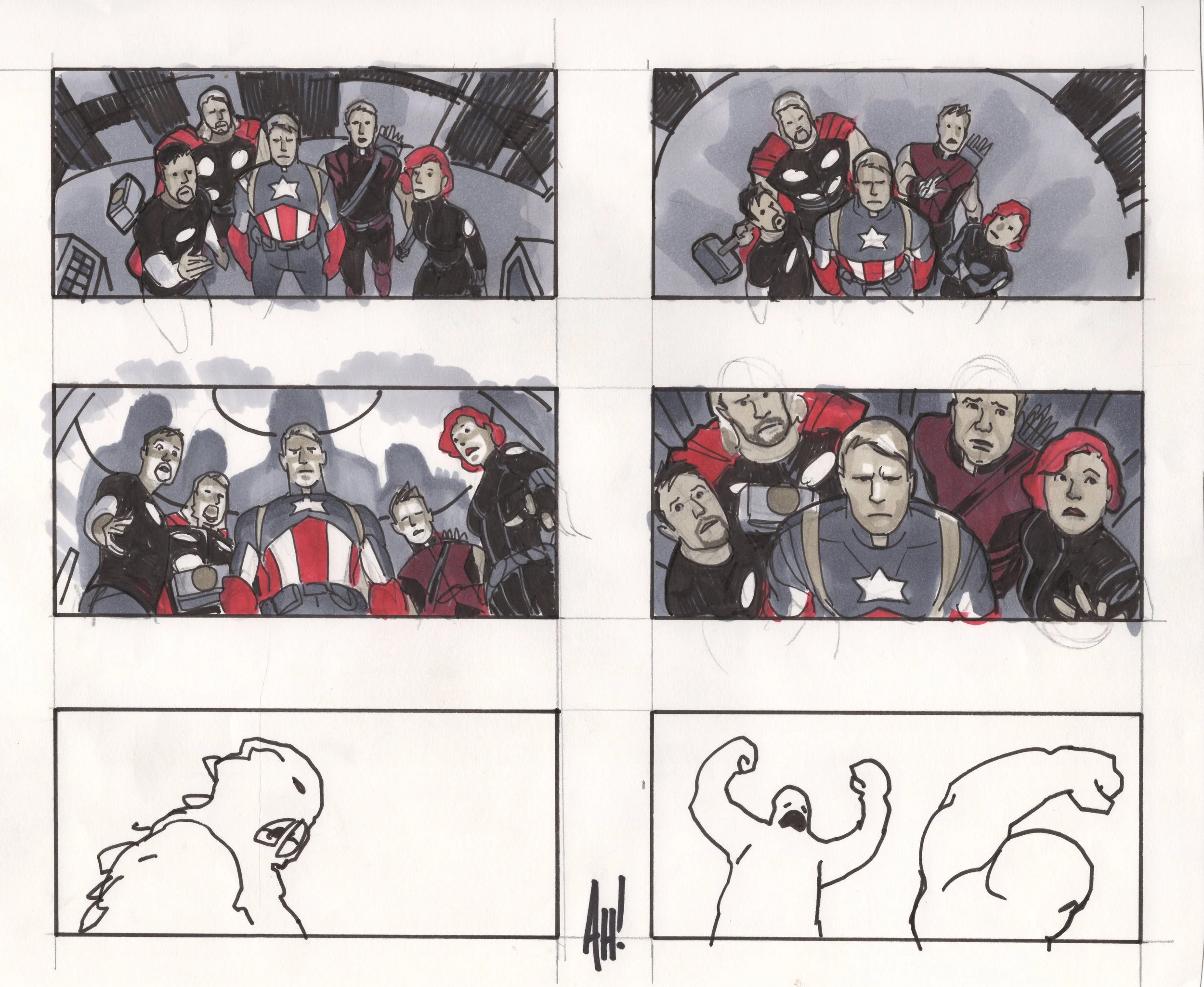 Marvel Cinematic Universe lay outs by Adam Hughes