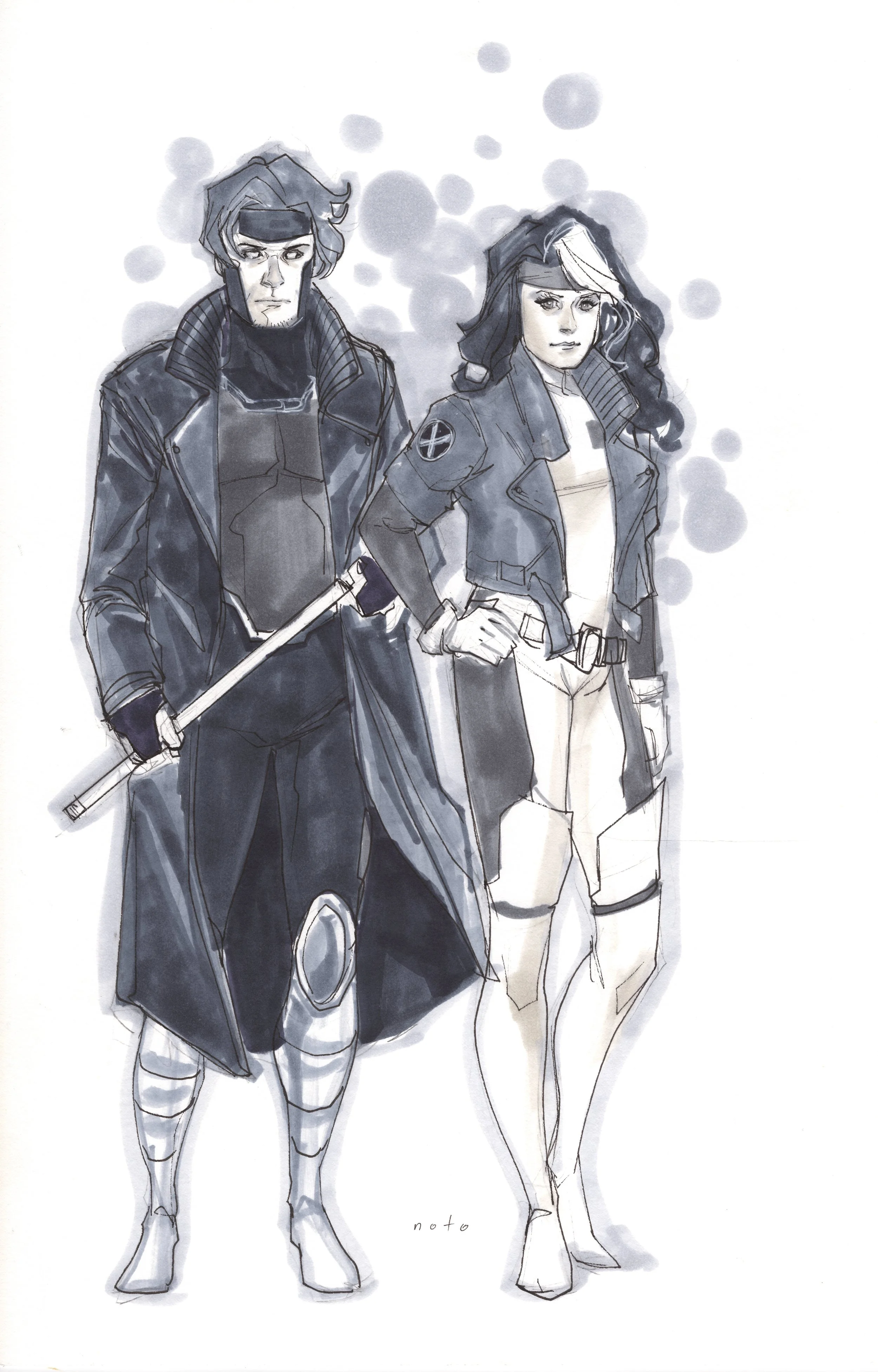 Rogue and Gambit by Phil Noto- $1000.JPG