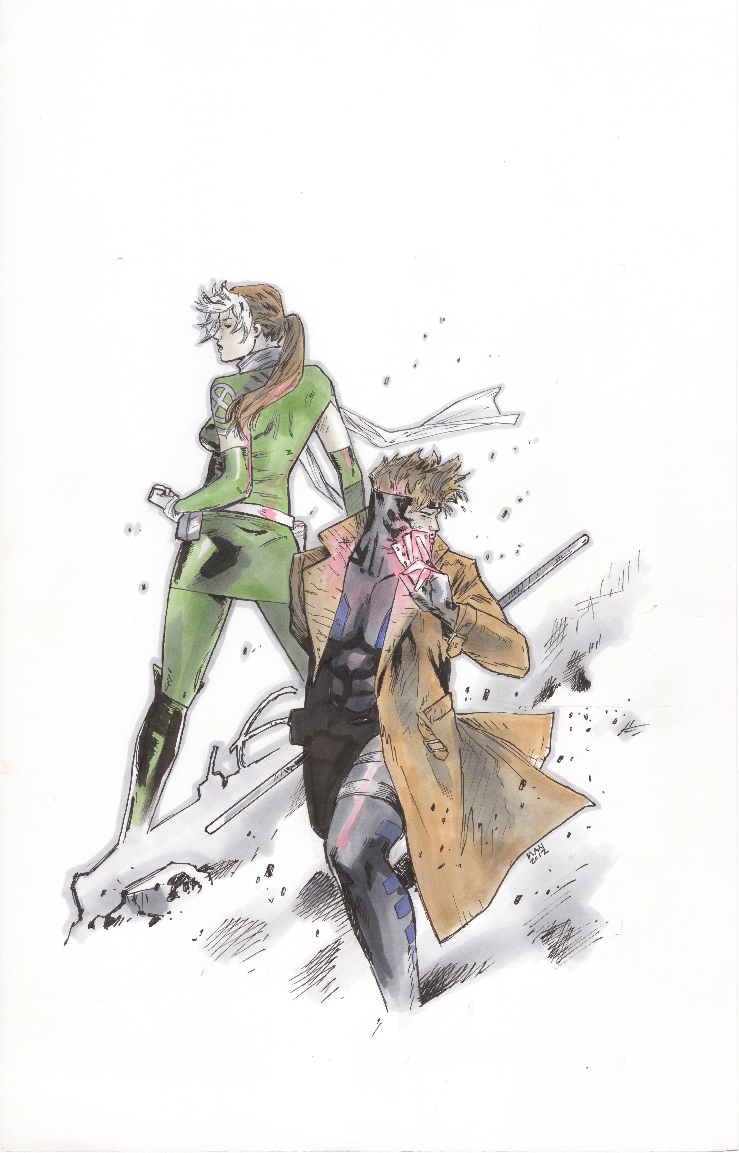 Rogue and Gambit by Clay Mann- $1200.JPG