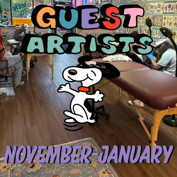 Please contact guests directly to book ↙️↙️↙️

@okaytats 11/19-21 *DM HIM TO BOOK
@jabbstabs 11/20-22 *DM HER TO BOOK
@thomasleyh 11/27-29 *DM HIM TO BOOK
@lorindevine 1/2-1/4 *LINK IN HER BIO TO BOOK

#chicago #chicagotattooartist #chicagotattooshop