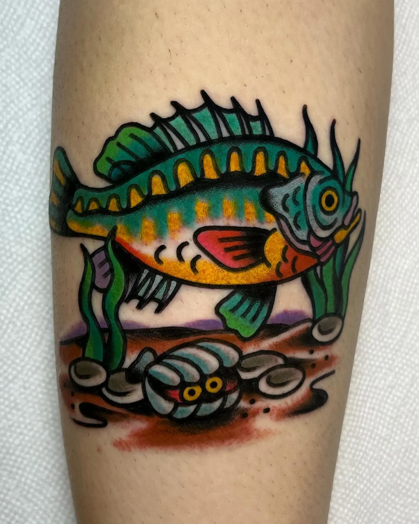 Link in my bio or email to book 🐠 
campionetats@gmail.com

Thank you for getting tattooed 🙏
@good.omen.tattoo 🕉️

#chicagotattooartist #chicagotattooer #chicagotattooshop #traditionaltattoo #ladytattooers
