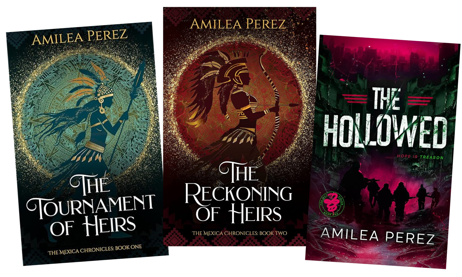 All three books by Amilea Perez
