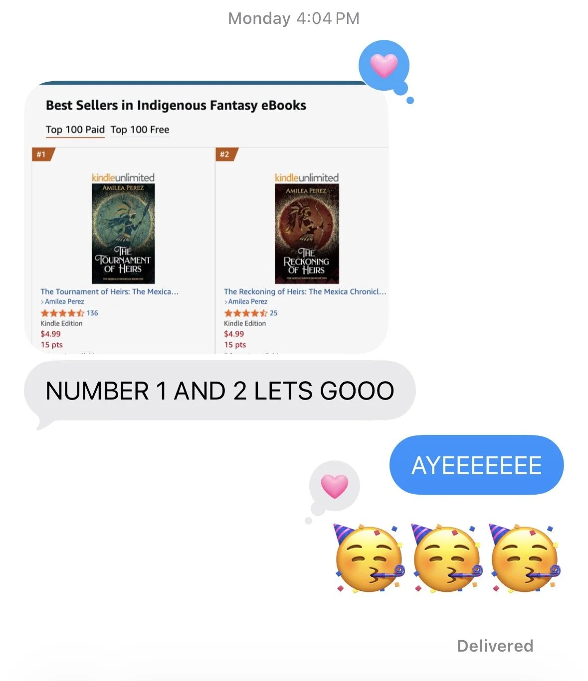 #1 bestseller celebration text