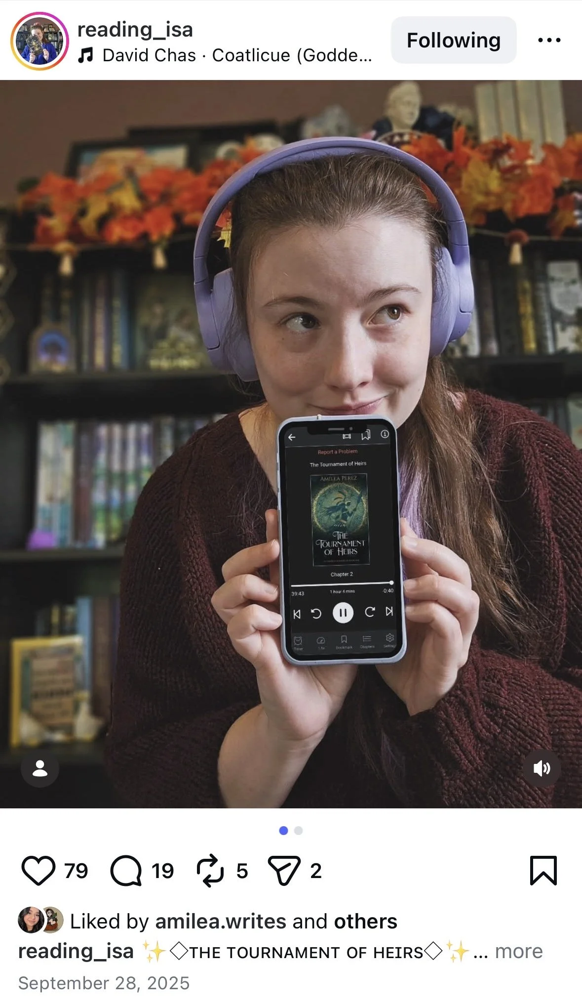 Reader with Tournament of Heirs audiobook