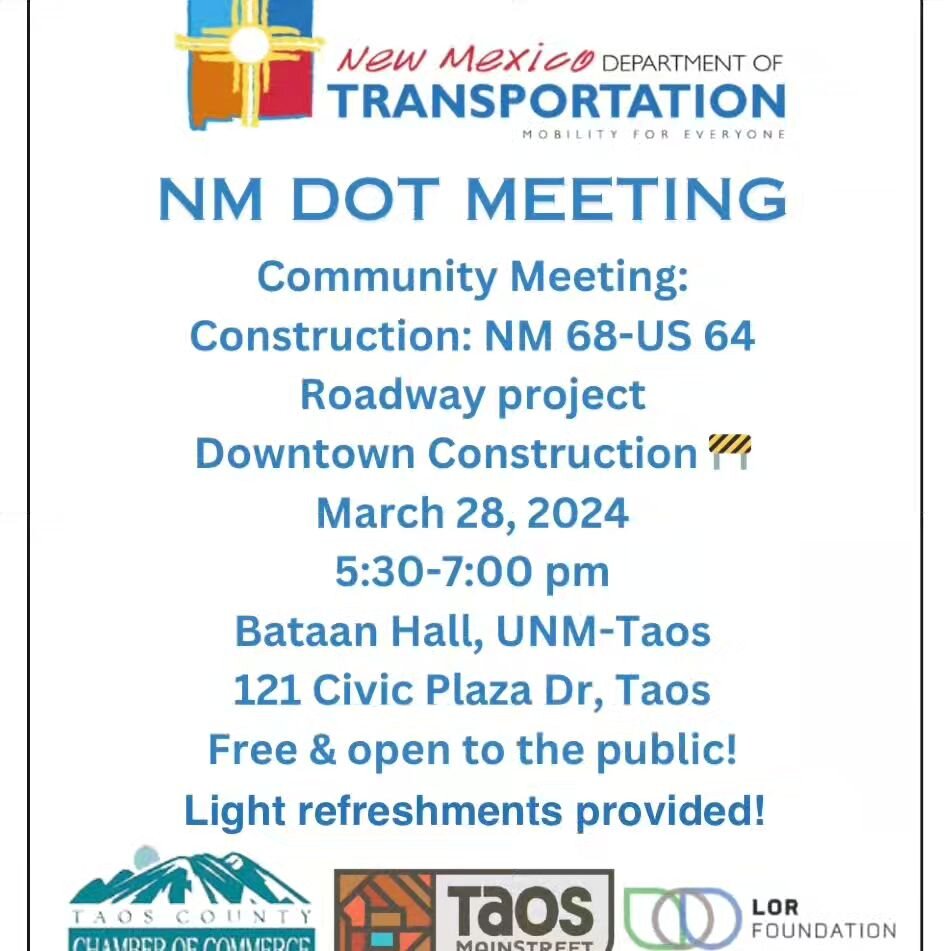 Come join us next week for an update from NMDOT on the upcoming construction season