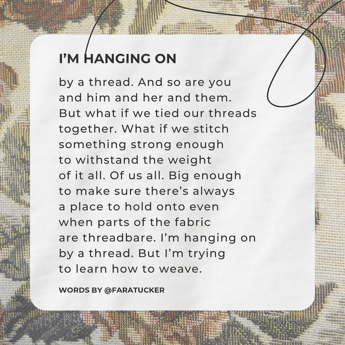 @faratucker captures how we&rsquo;ve been feeling. Do not despair, when things are bleak, we hang on to ourselves and each other. Learning to be in community is the way forward. 🫂❤️&zwj;🩹