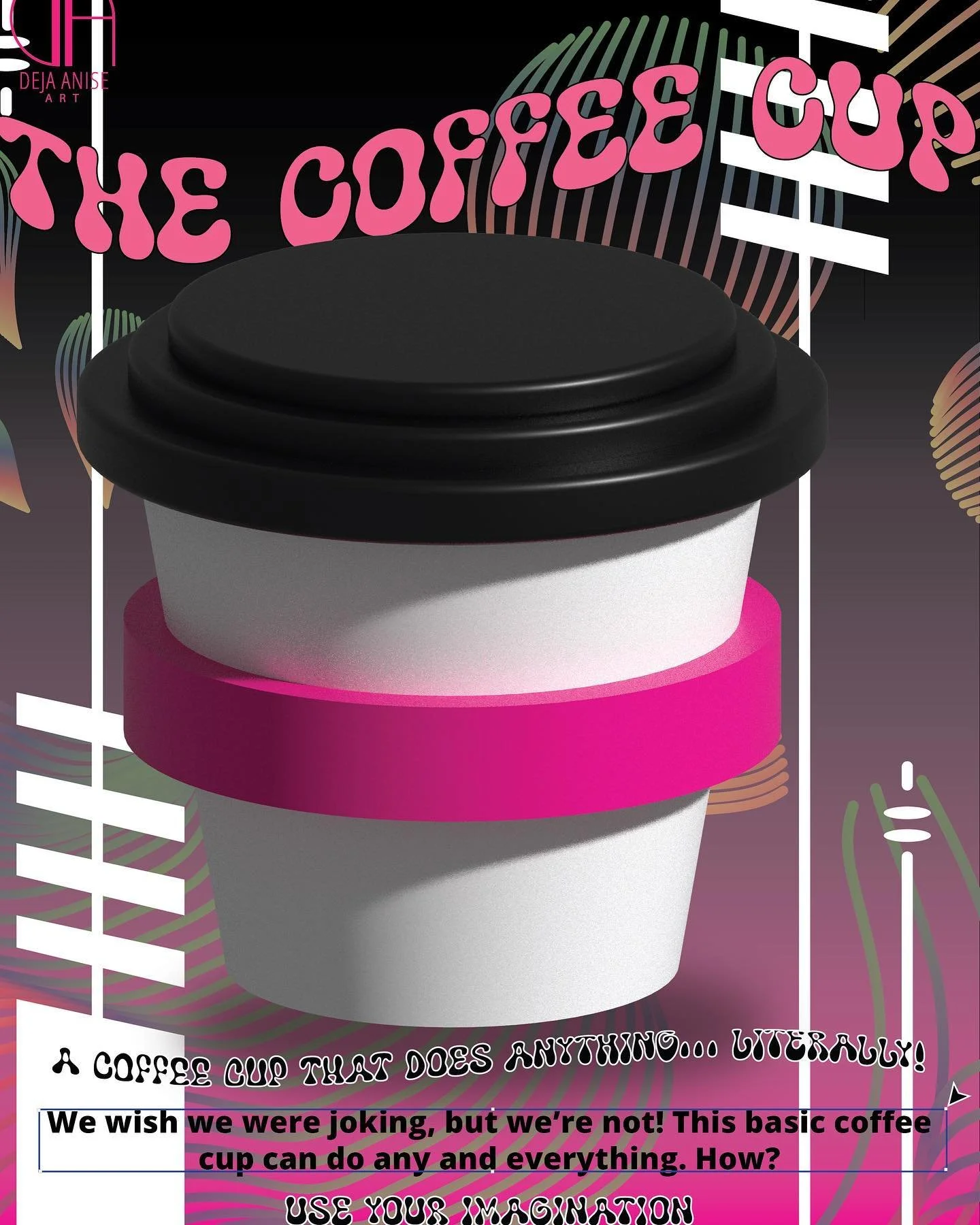 The coffee cups to end all coffee cups. 8.5in x 11in

#graphicdesign #3DArt #adobeillustrator