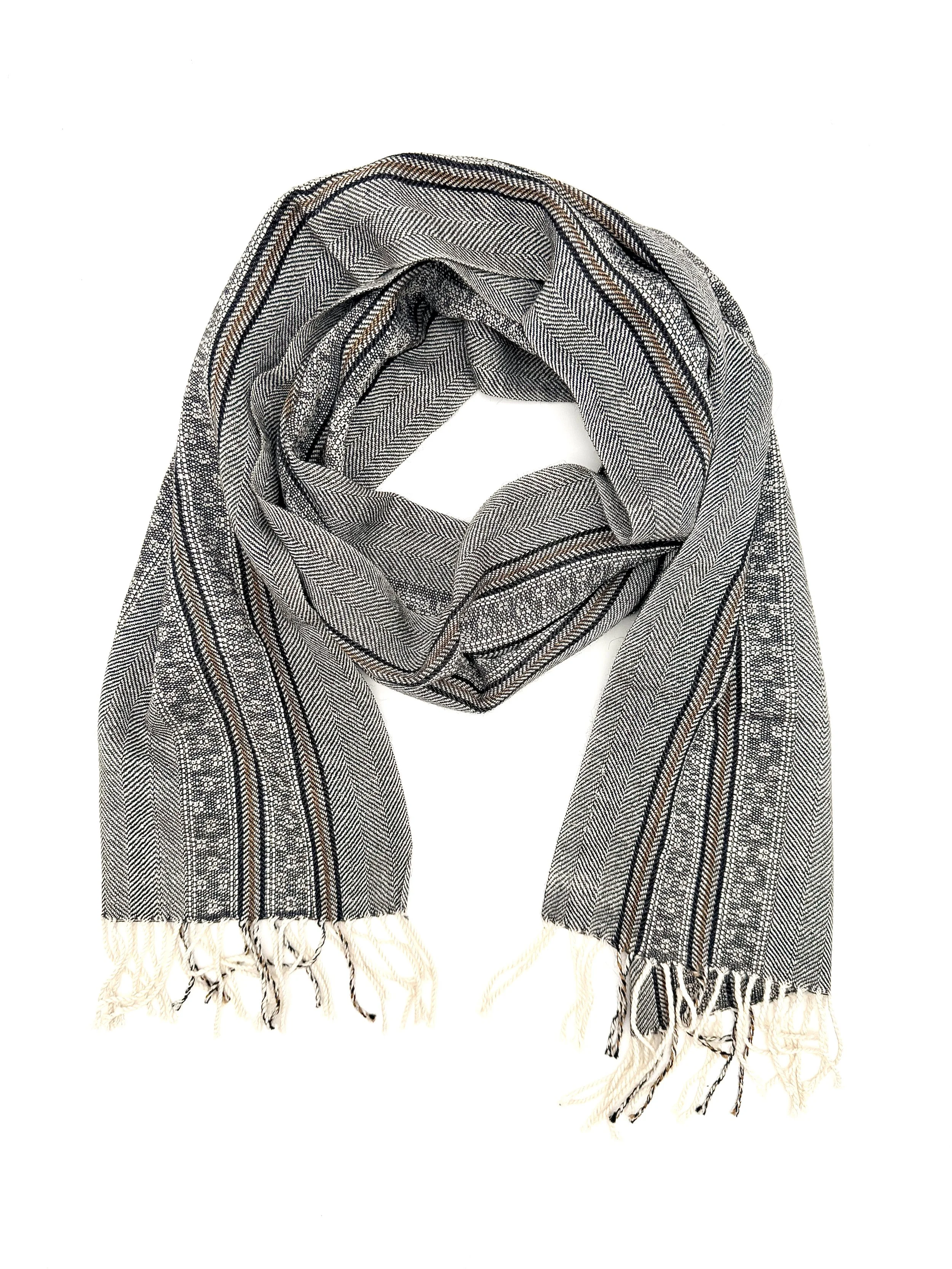 Hand-Knitted Baby Alpaca Scarf Color Ash Grey
