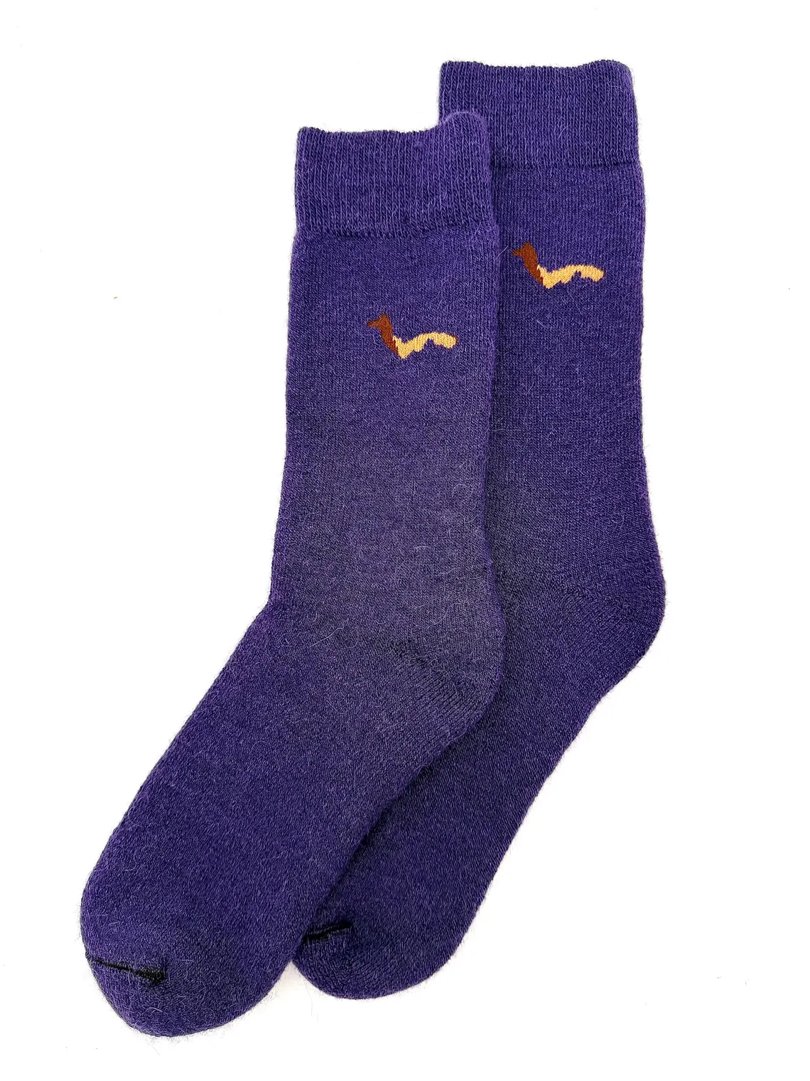 Thick Alpaca Baby Socks for Boots Color Purple