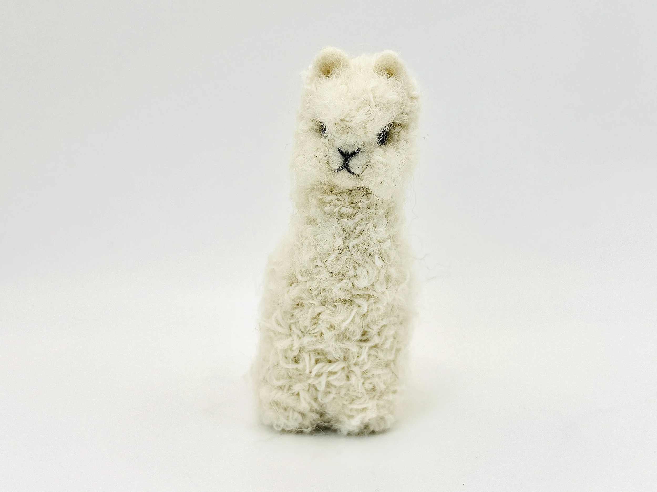 Needle-felted Alpaca Figurine Color White