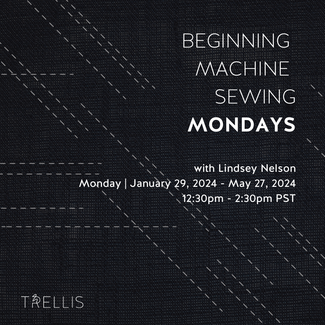 Beginning Machine Sewing Mondays with Lindsey Nelson
Ages
10 - 18+ yrs
Dates
Mon, Jan 29, 2024 - May 27, 2024
15 classes
Time
12:30pm - 2:30pm PST
Location
2732 Montrose Ave, Glendale, CA 91020
Instructor
Lindsey N.
Capacity
6 students
Class Experien