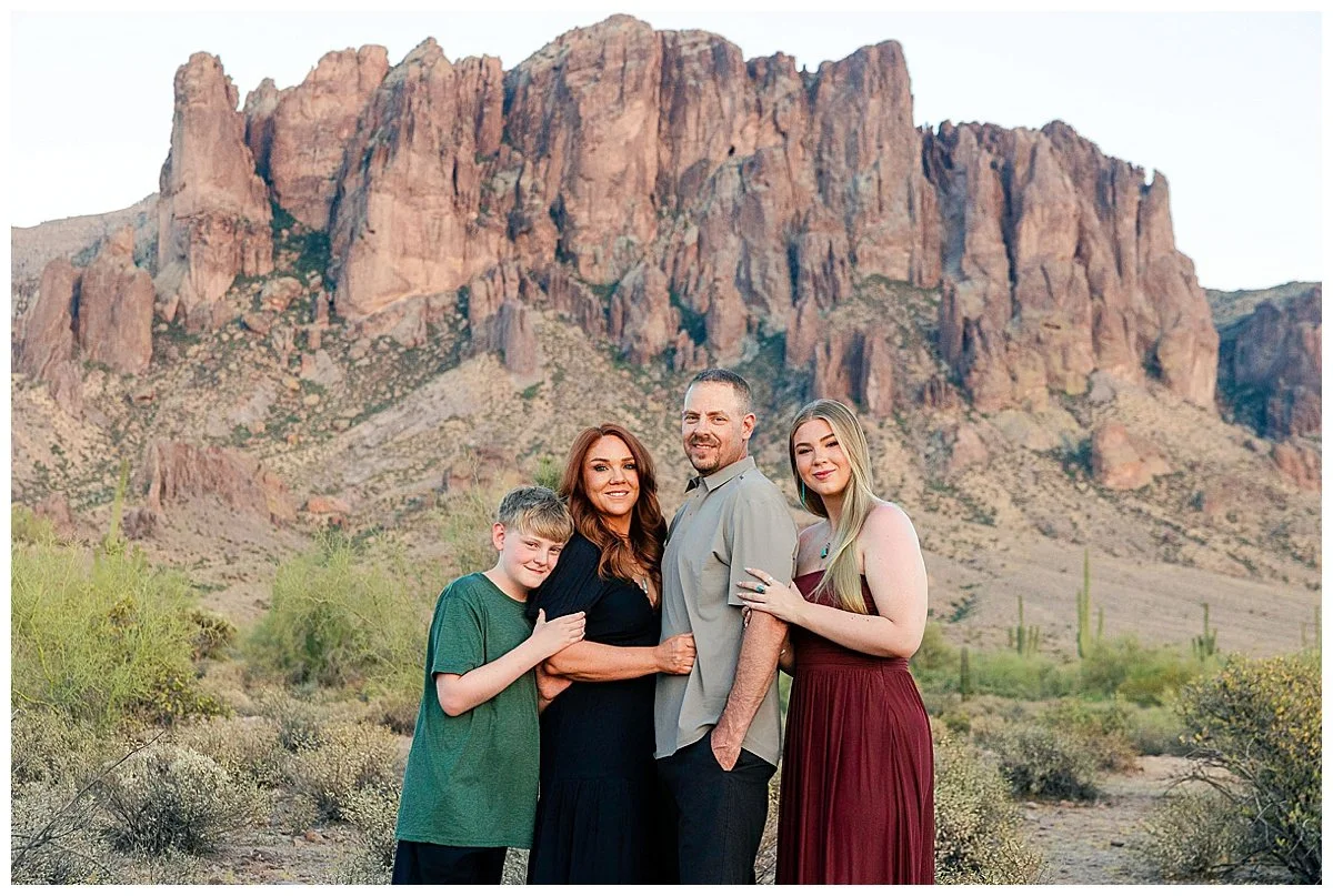 Sunset Family Photos at Lost Dutchman State Park: A Vacation Session to Remember
