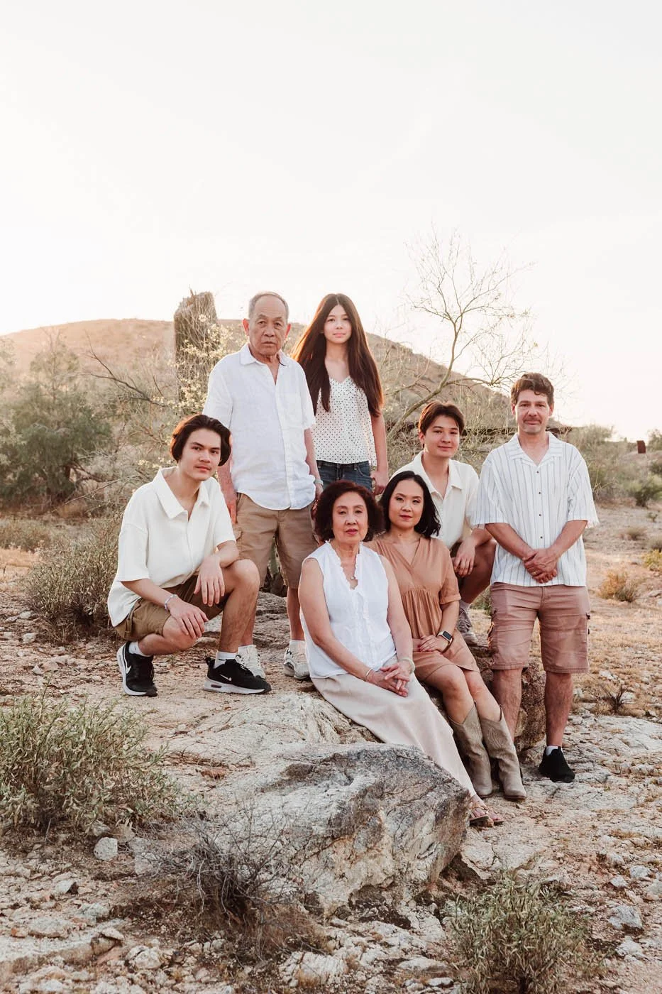 Golden Hour Family Portrait on South Mountain in Phoenix