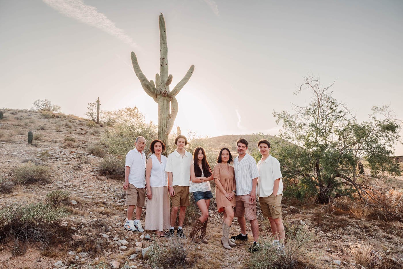 three generation family portraits at Pheonix South Mountain