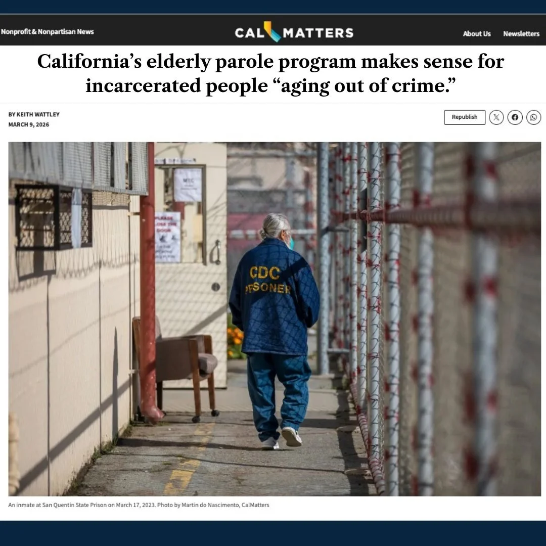 California's Elderly Parole Policy: What the Data Says and What We've Seen Firsthand